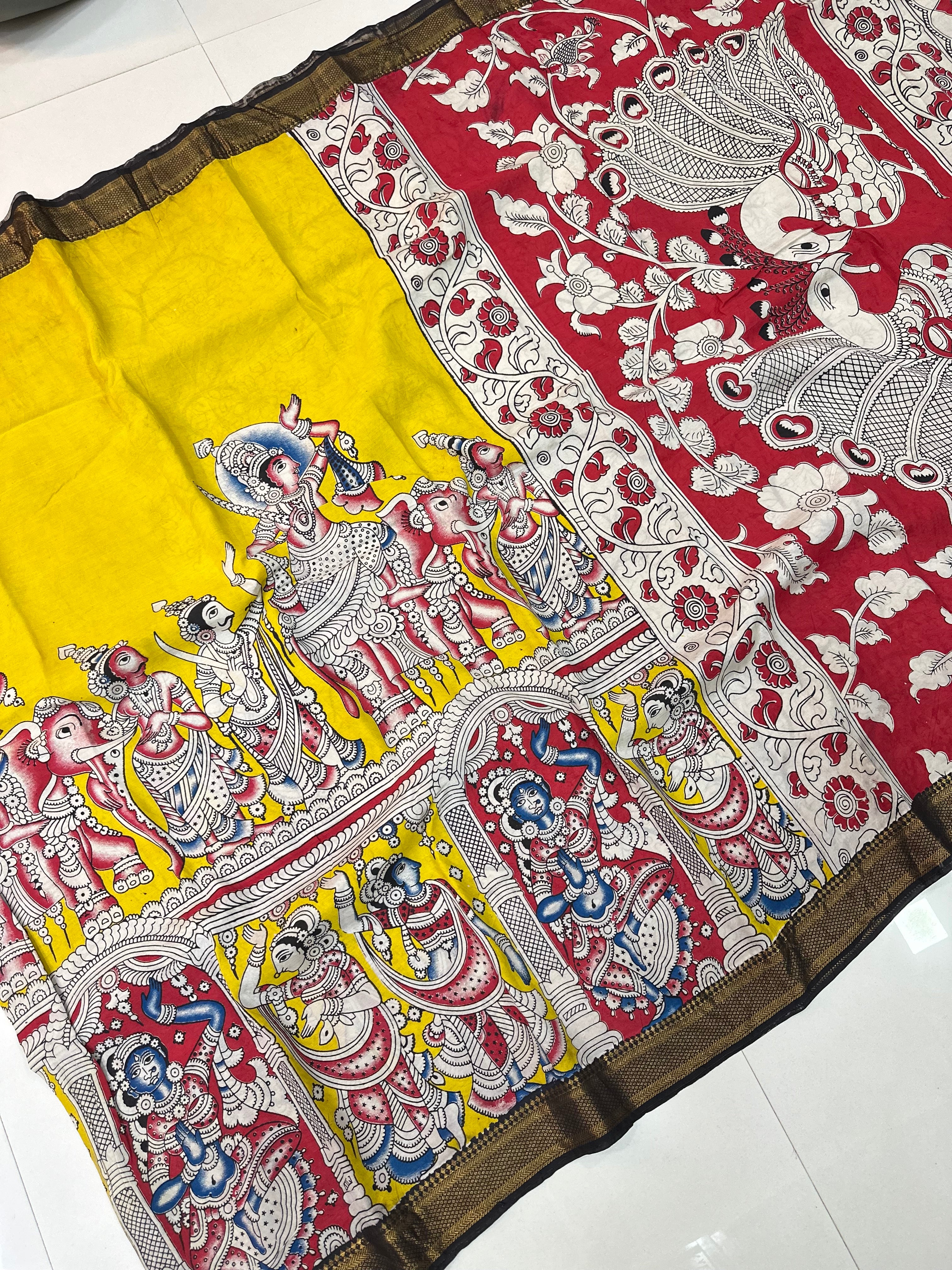 Traditional Kalamkari Silk Sarees
