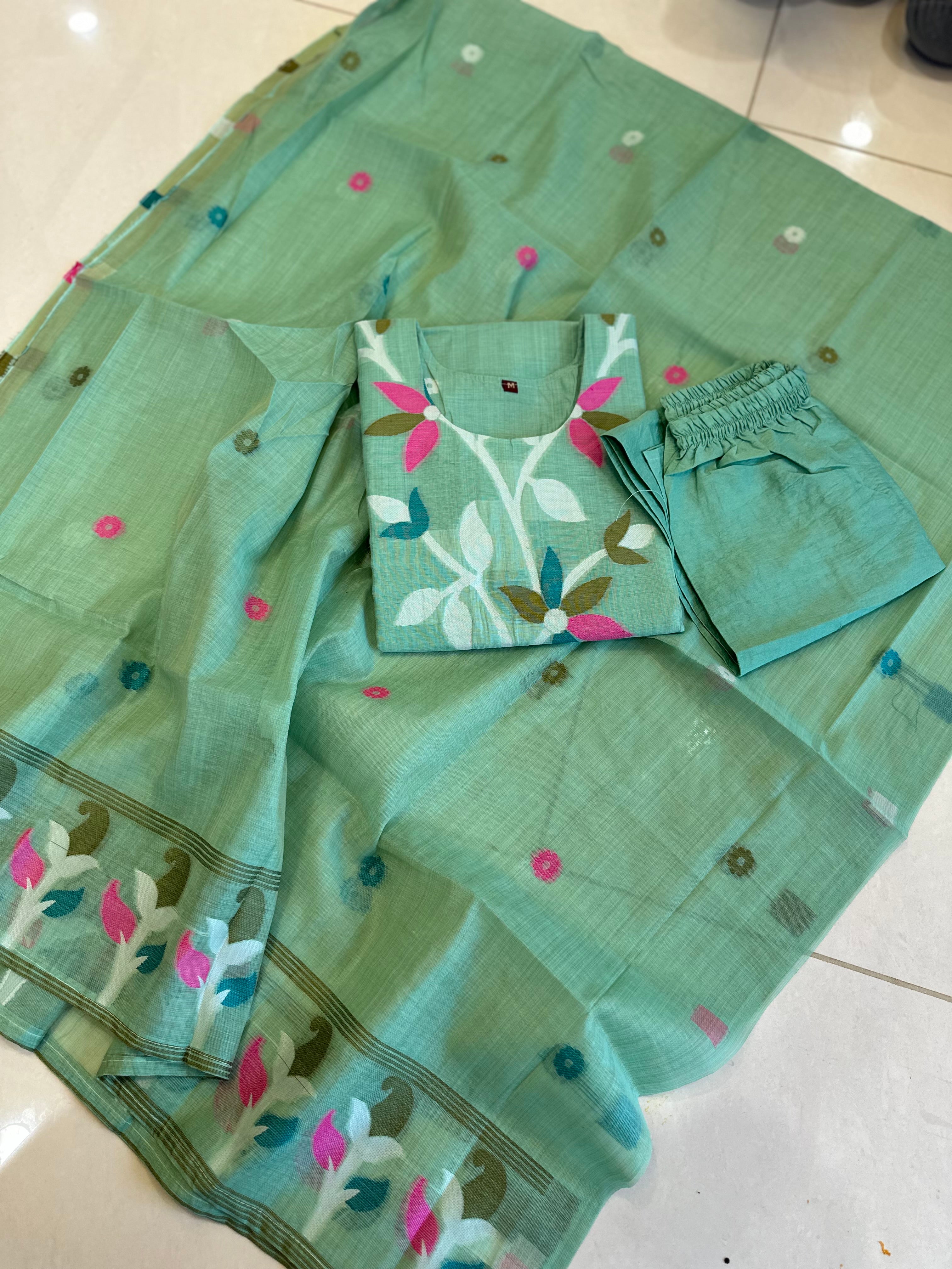 Muslin Jamdani Kurti Sets