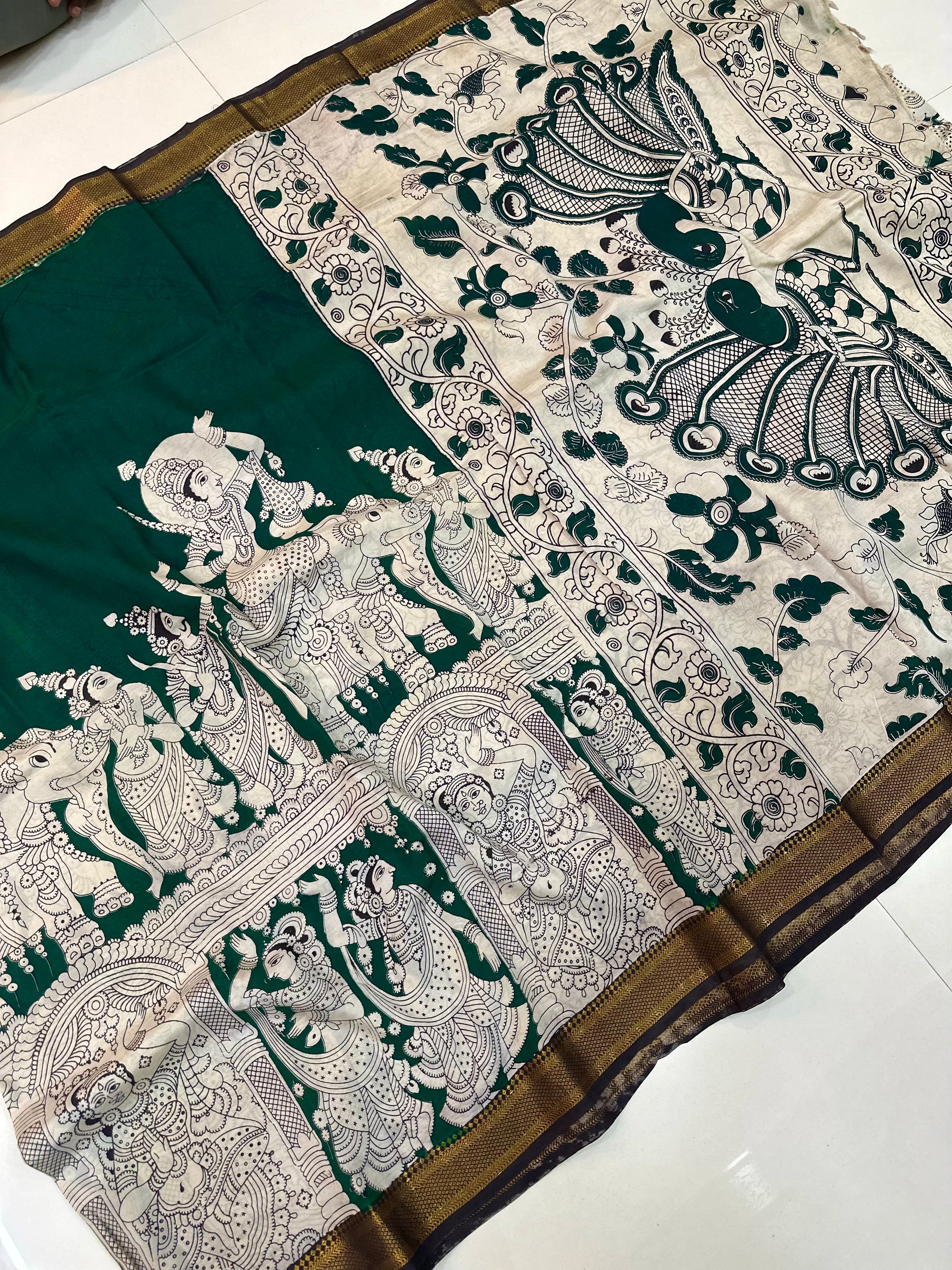 Traditional Kalamkari Silk Sarees
