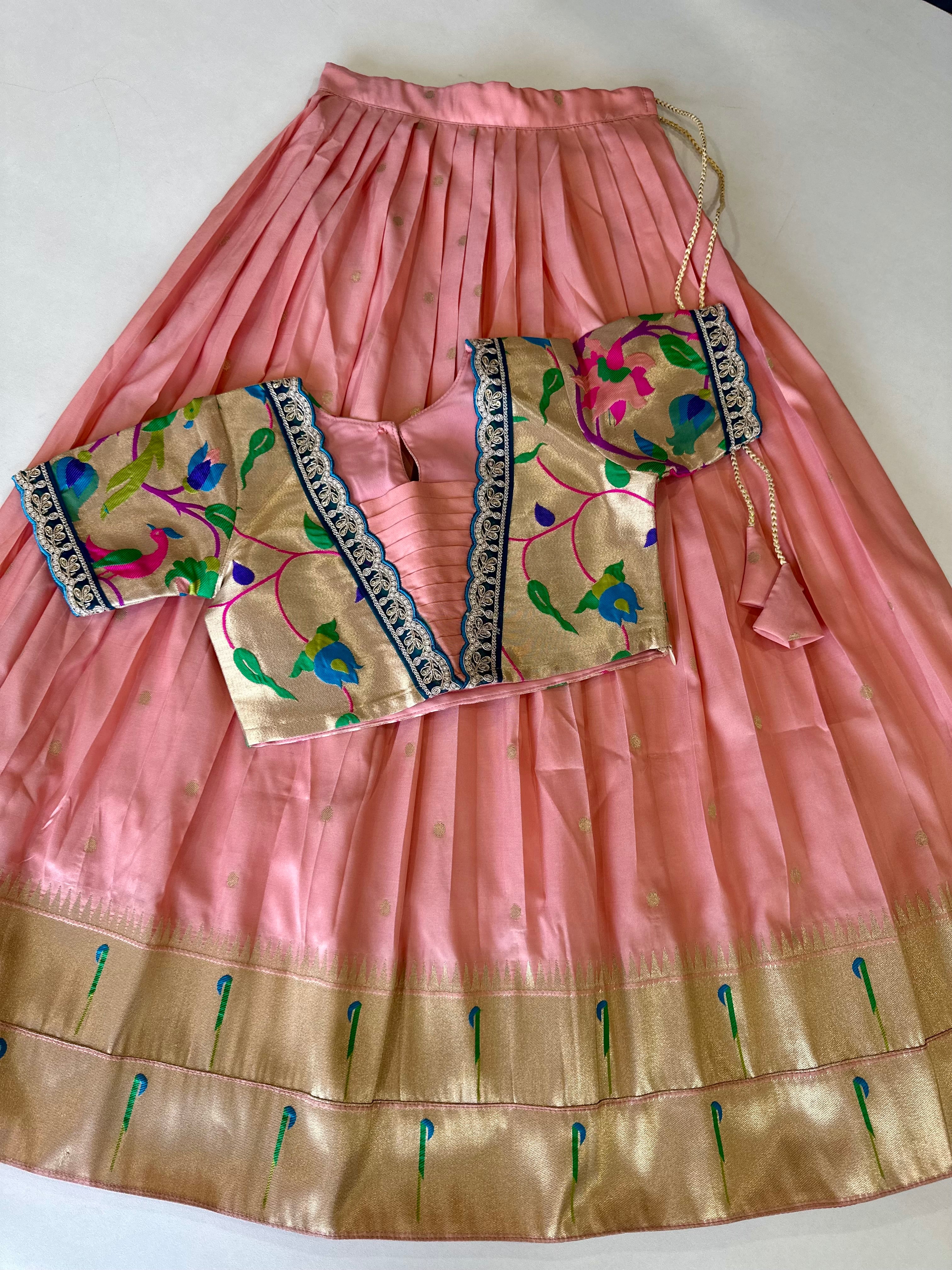 Paithani Traditional Kids Lehenga
