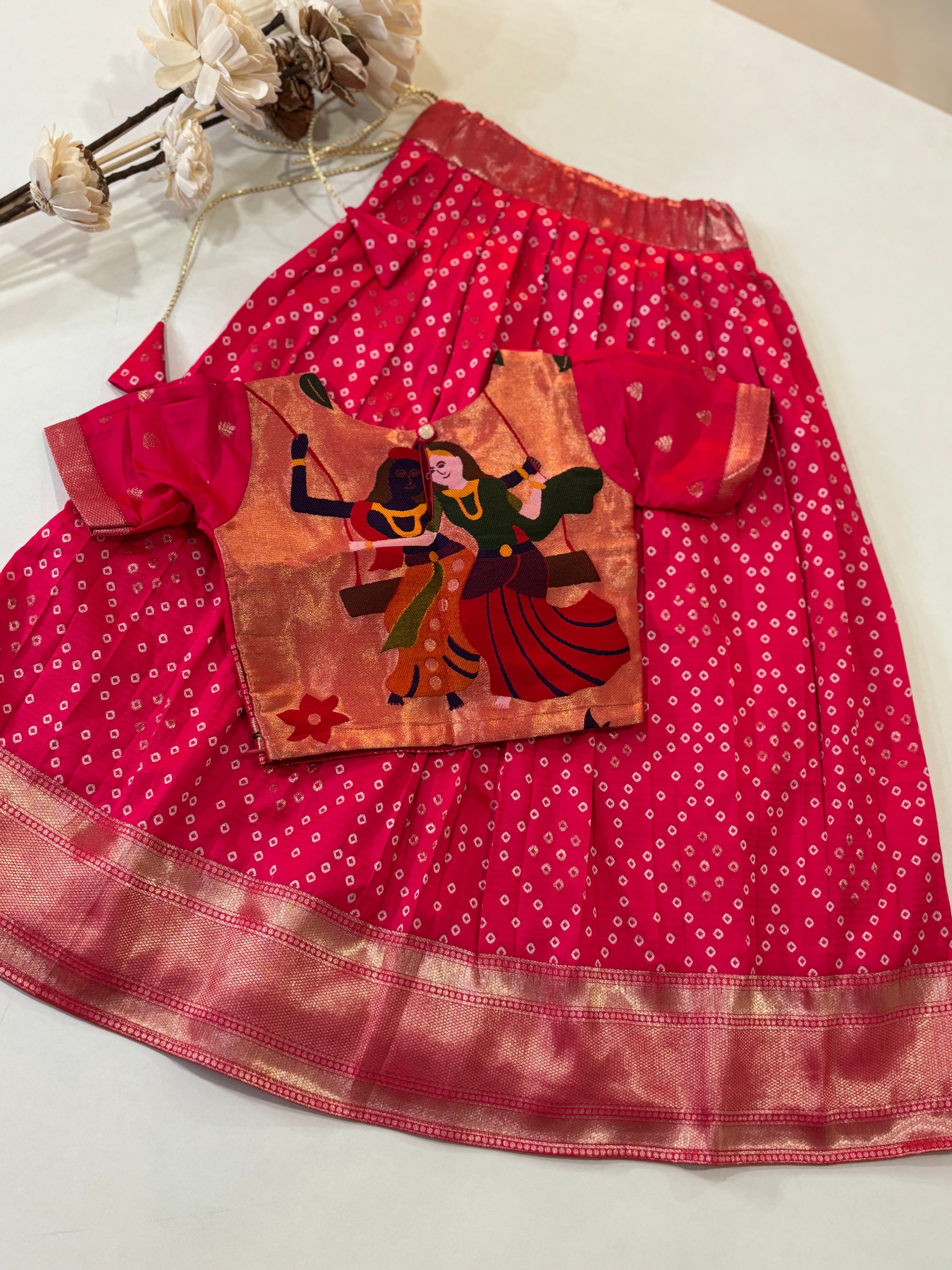 Radhakrishna Paithani Kids Lehenga