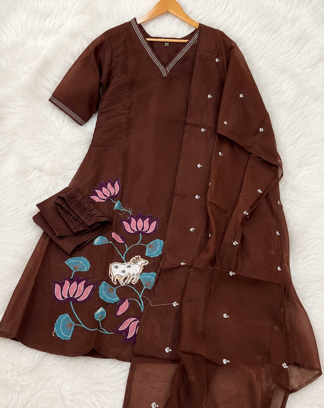 Pichwai Appliqué Anarkali