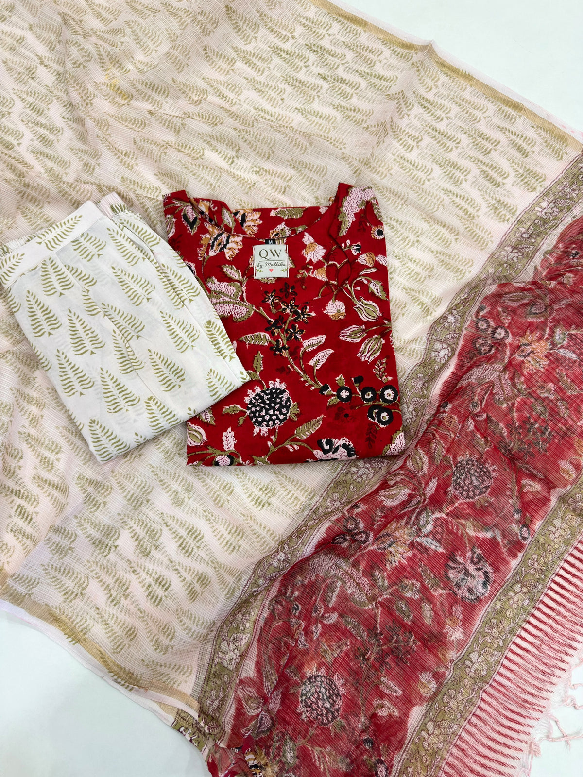 Bagru Cotton with Kota dupatta Kurti sets