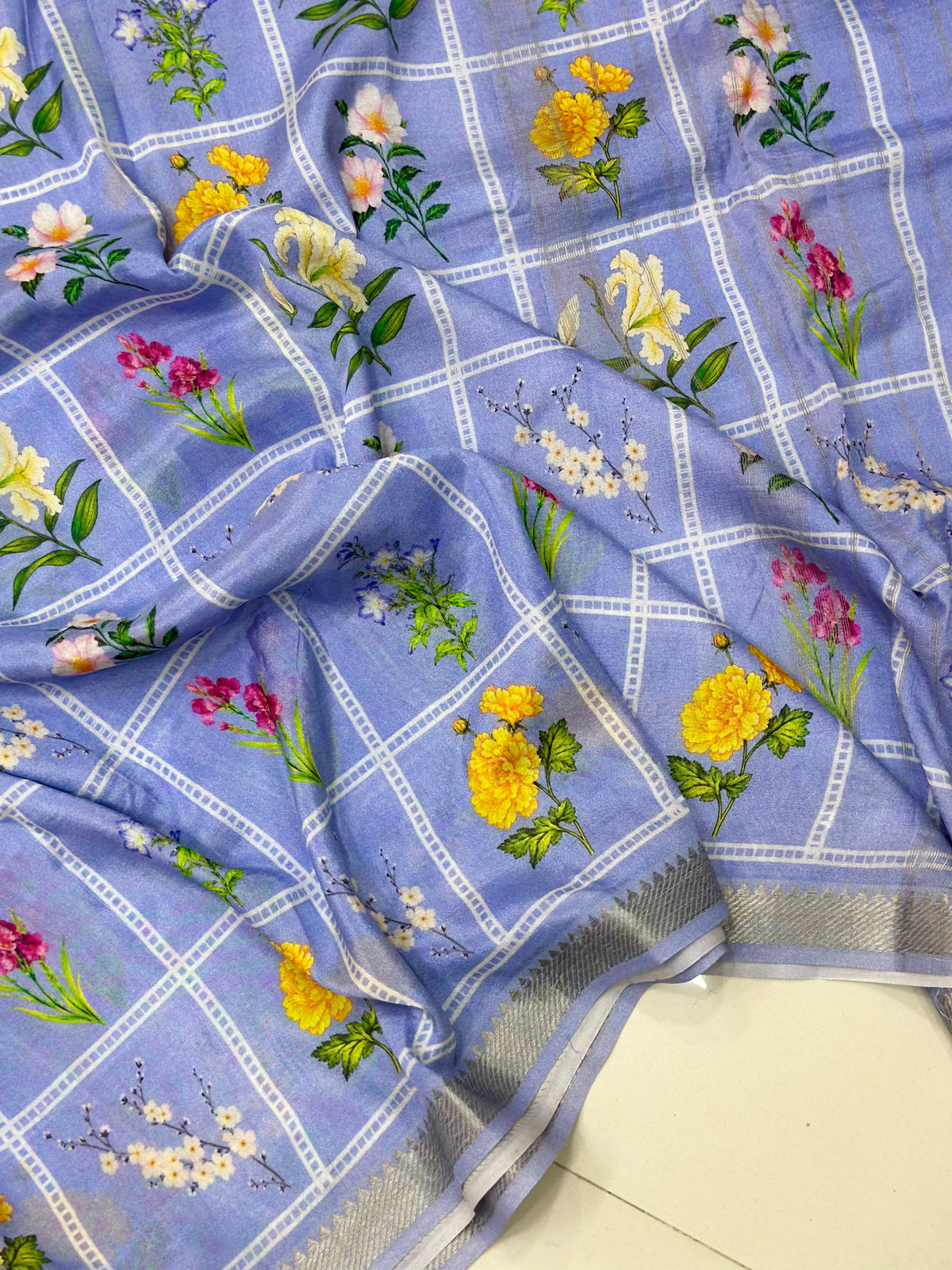 Soft Lavendar Mangalagiri Floral