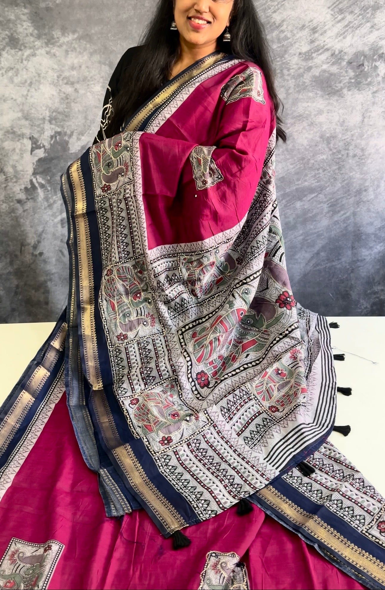 Maheshwari Kalamkari Aari Work