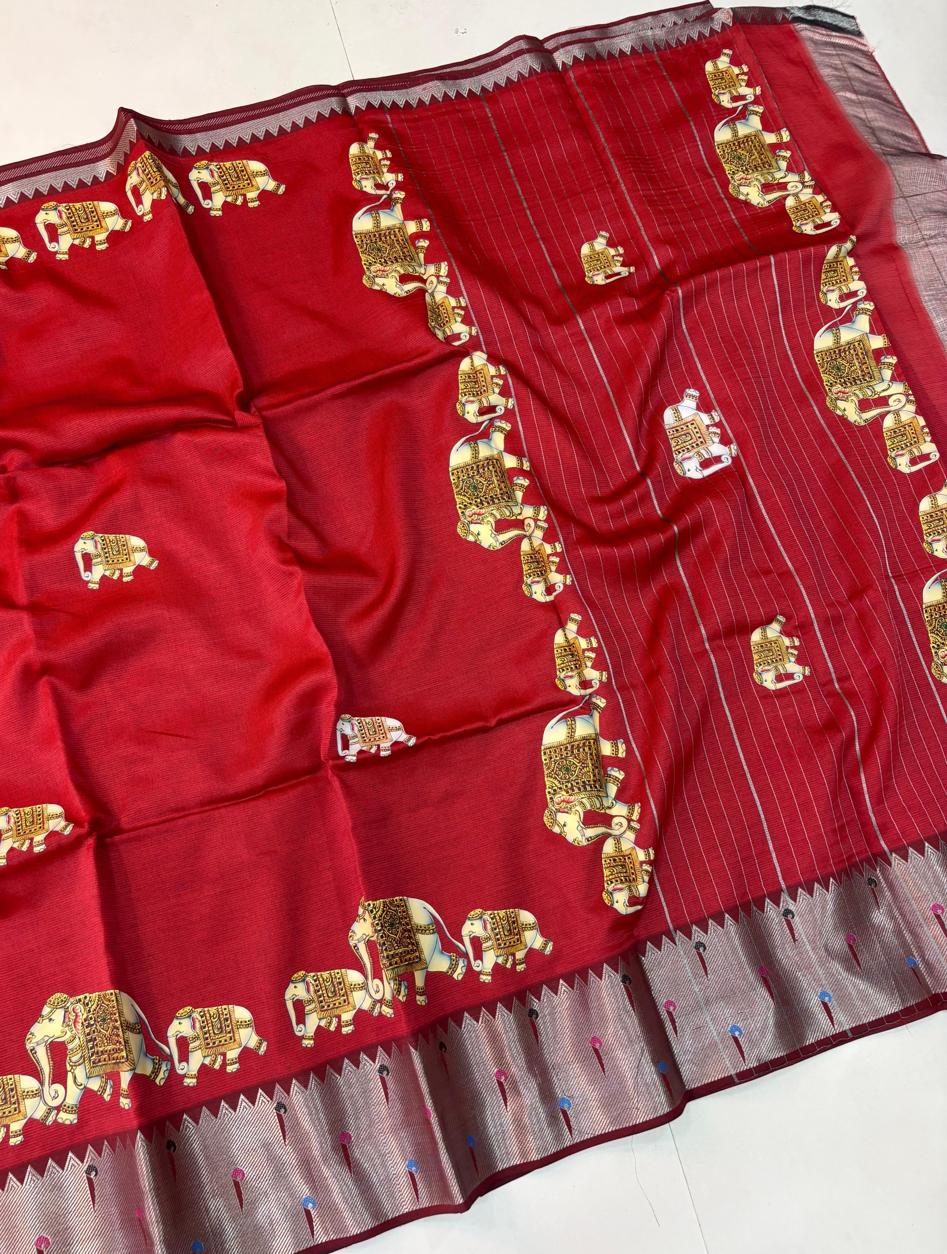 Tanjore Print Paithani Borders