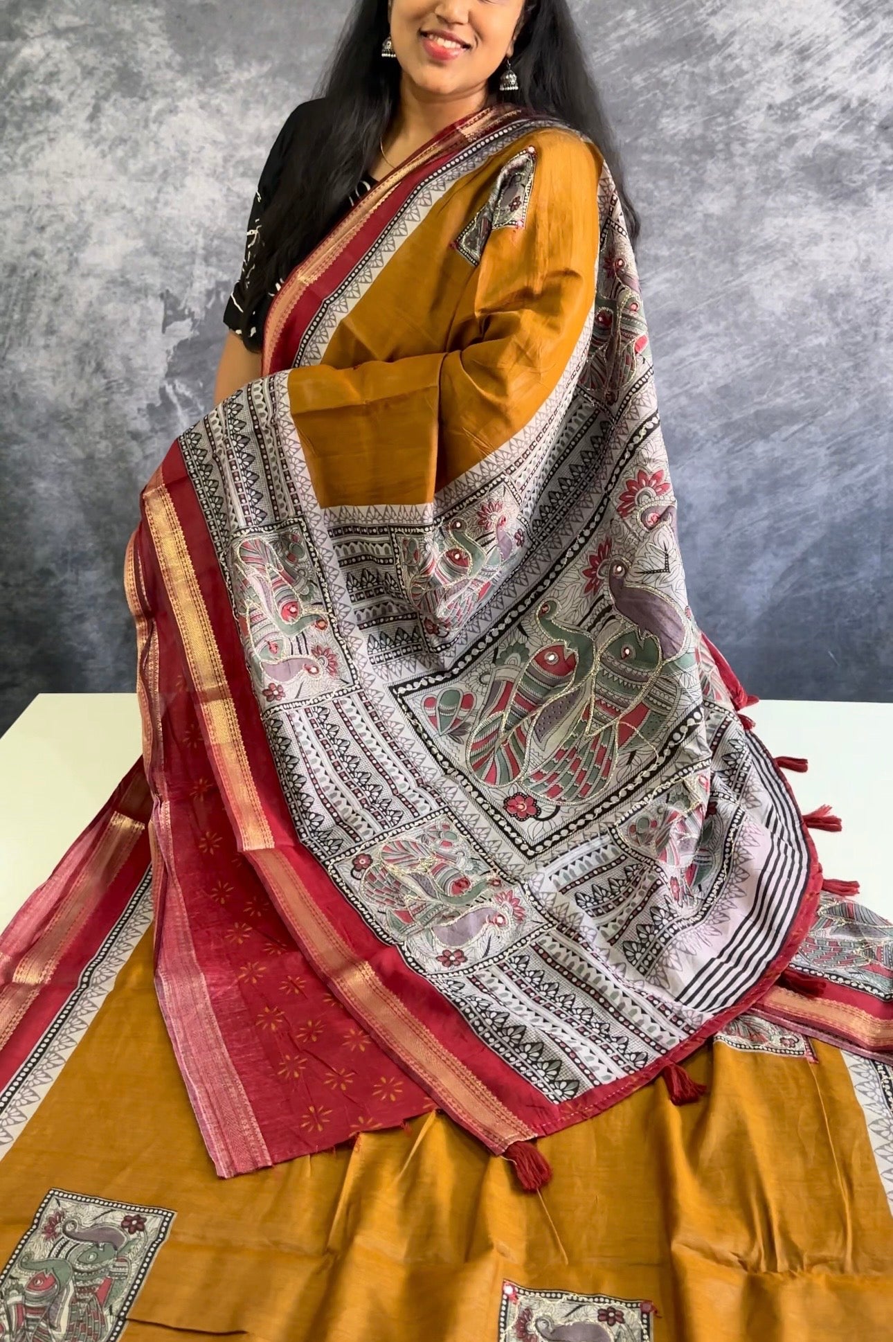 Maheshwari Kalamkari Aari Work