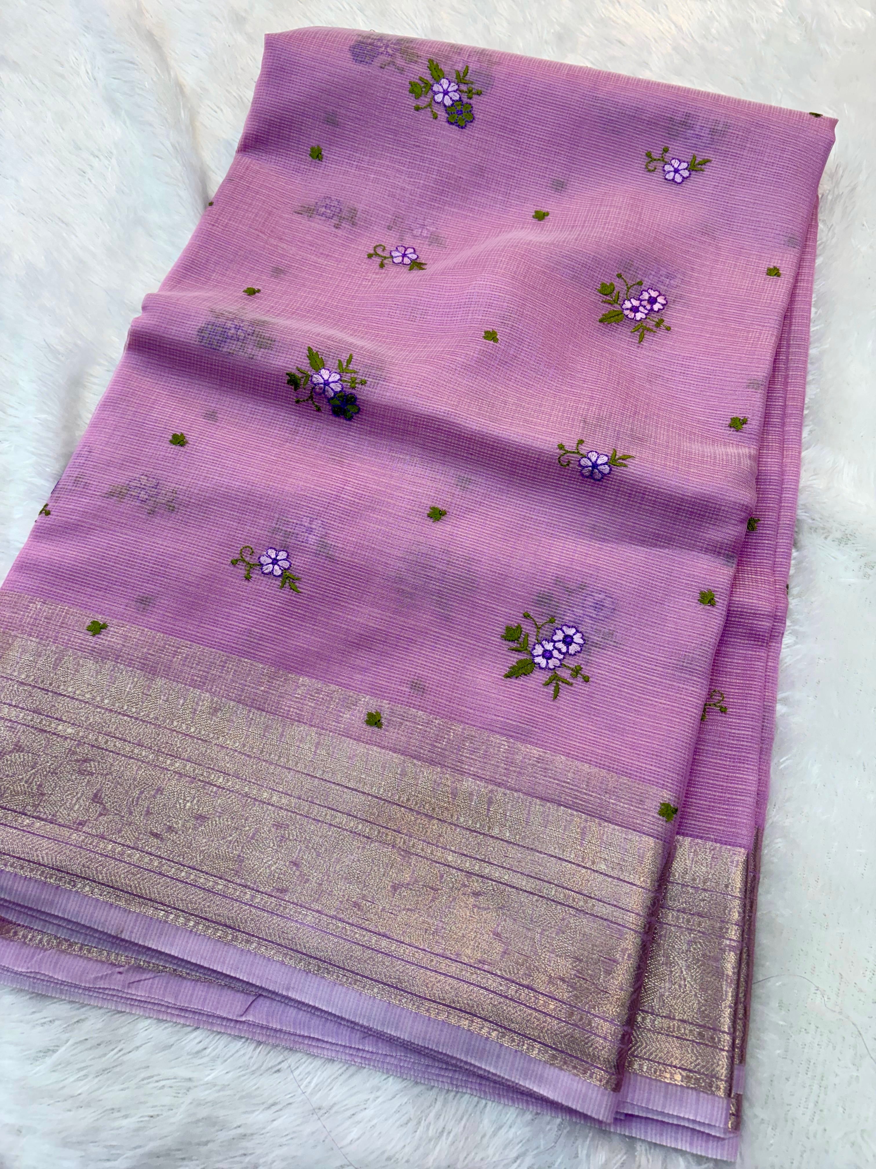 Lilac Kota Embroidery