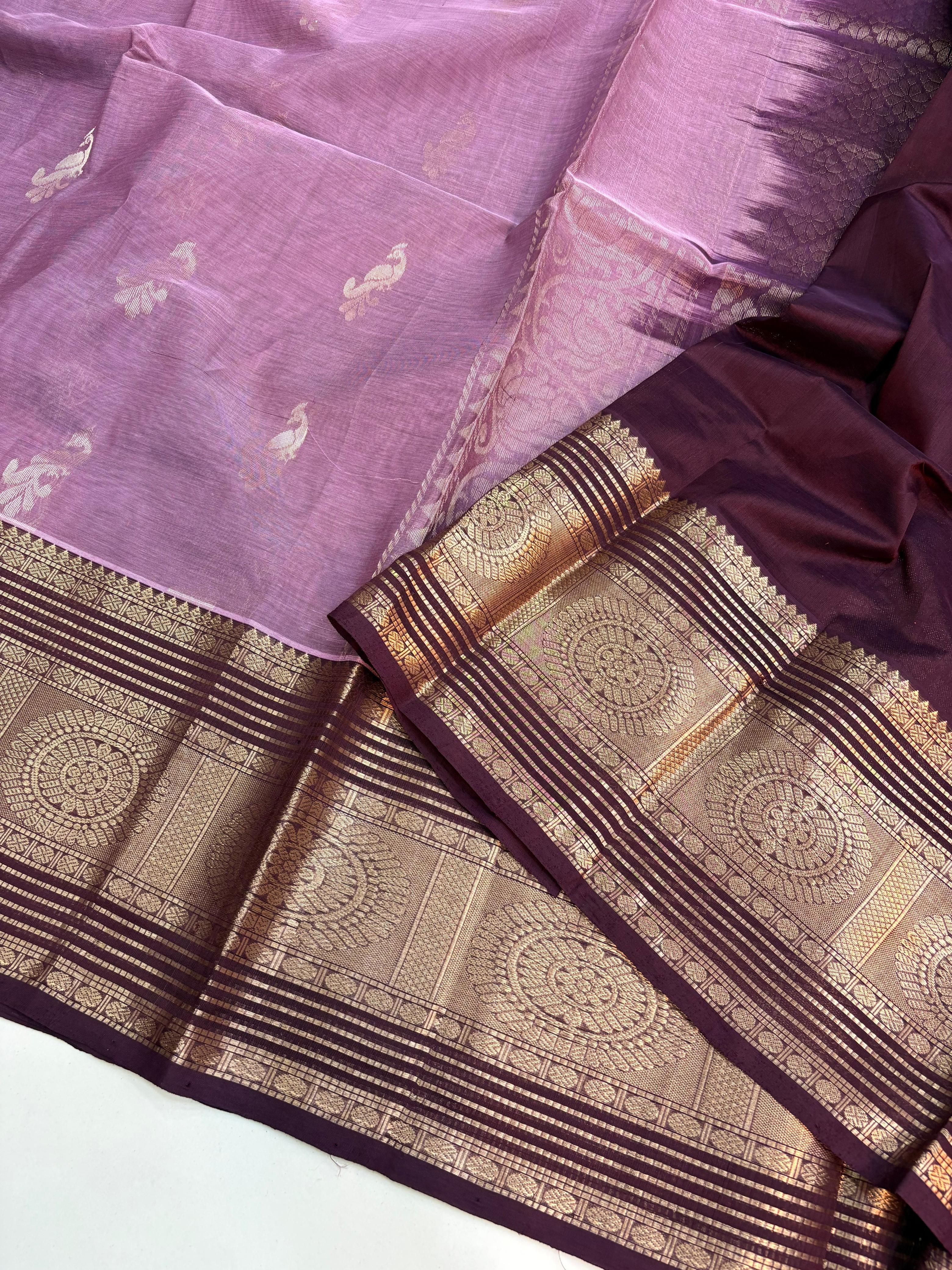 Lilac Lavendar Vintage Handloom