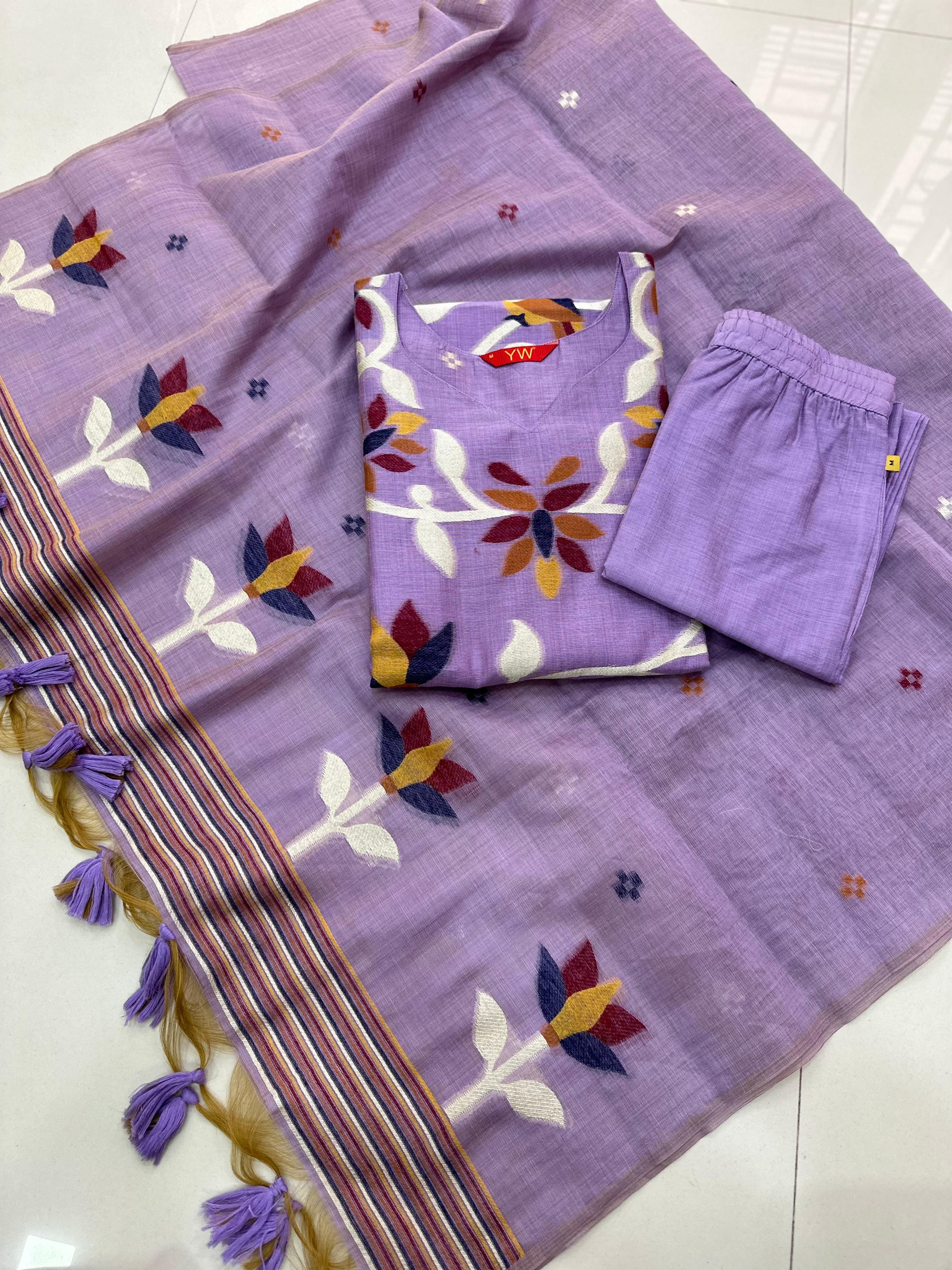 Cotton Jamdhani Kurti sets