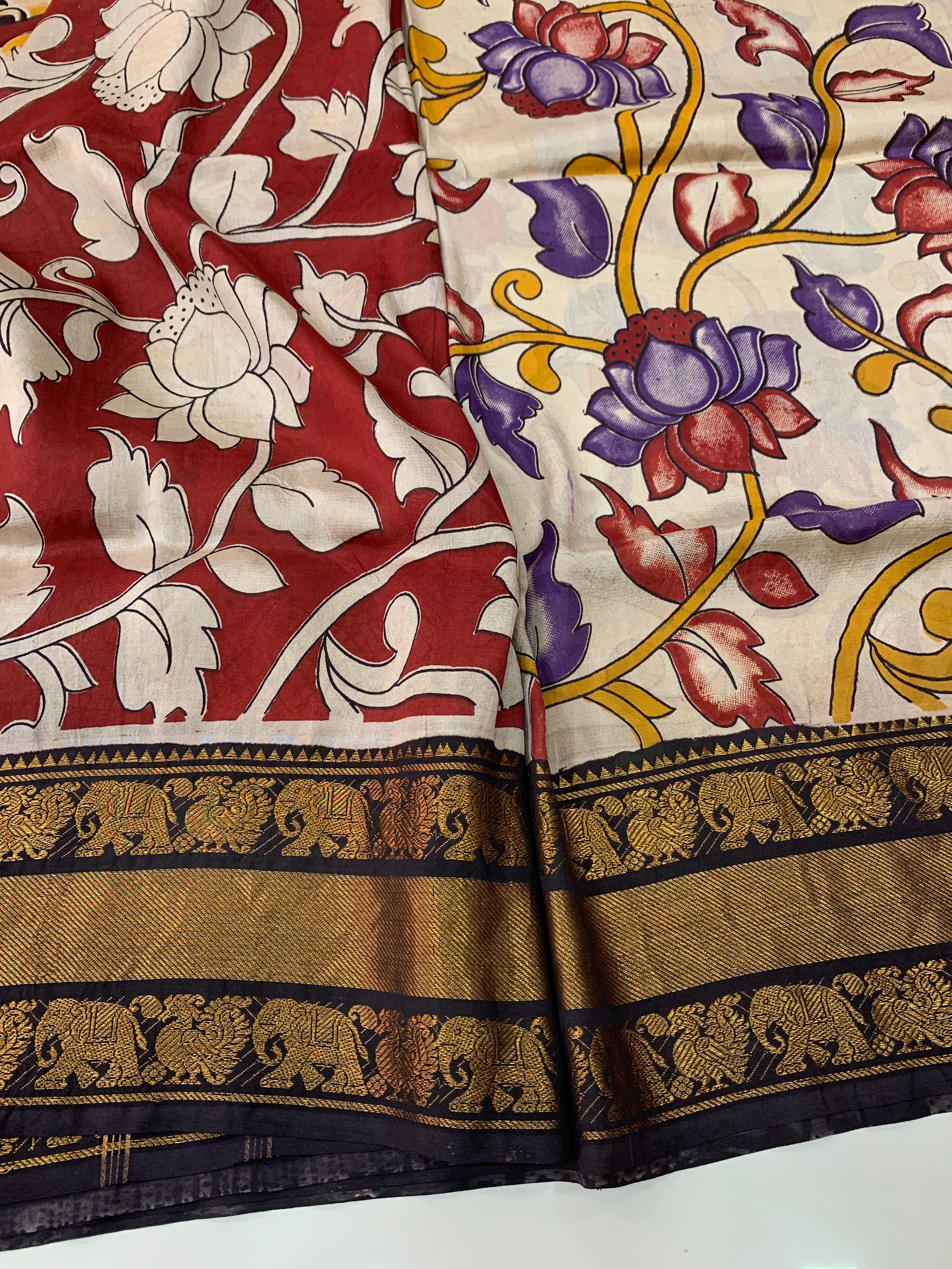 Kalamkari Silk Kanchi Borders