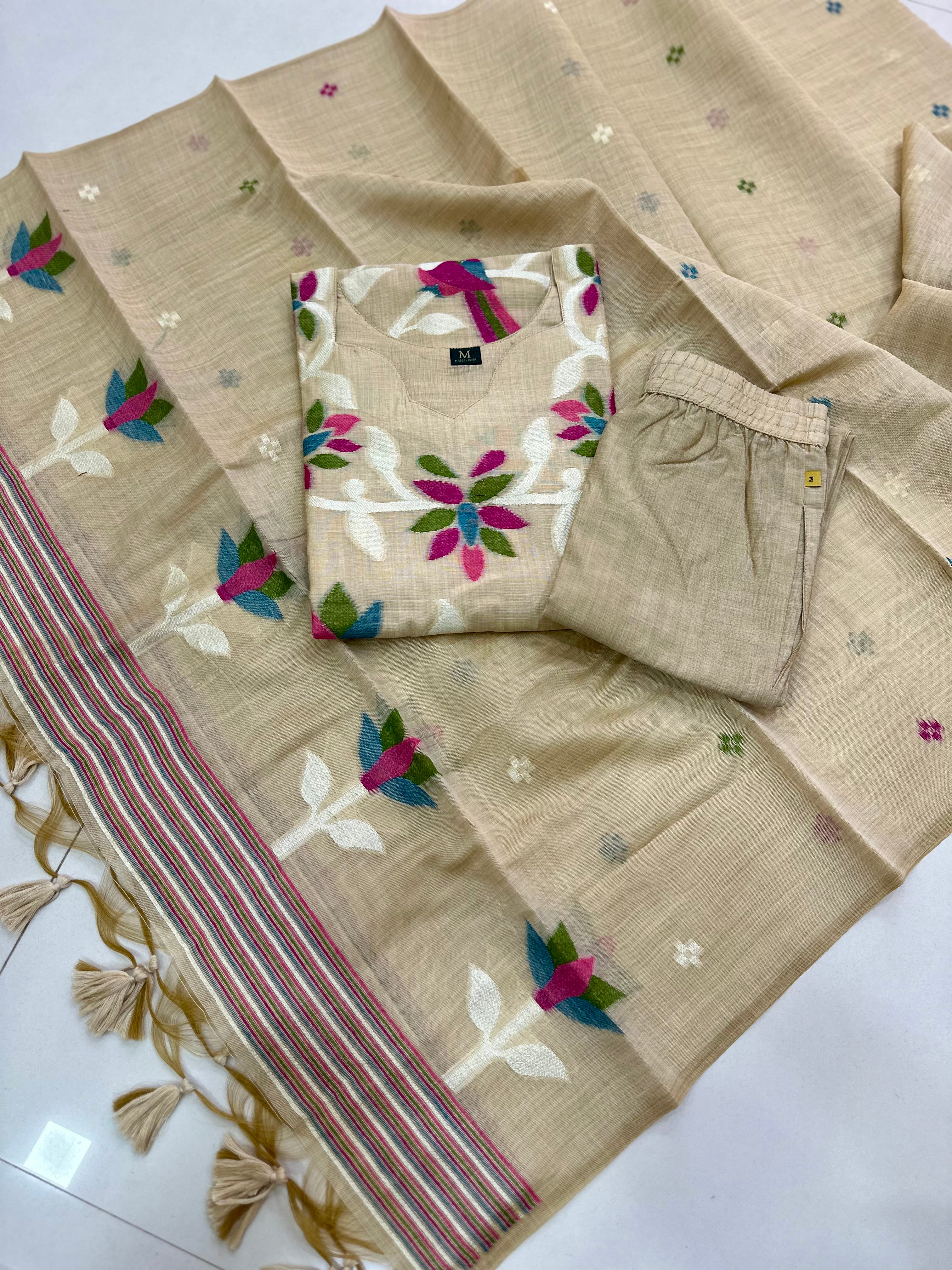 Cotton Jamdhani Kurti sets