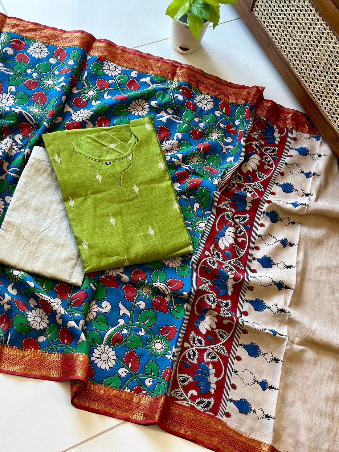 Raw Silk & Kalamkari