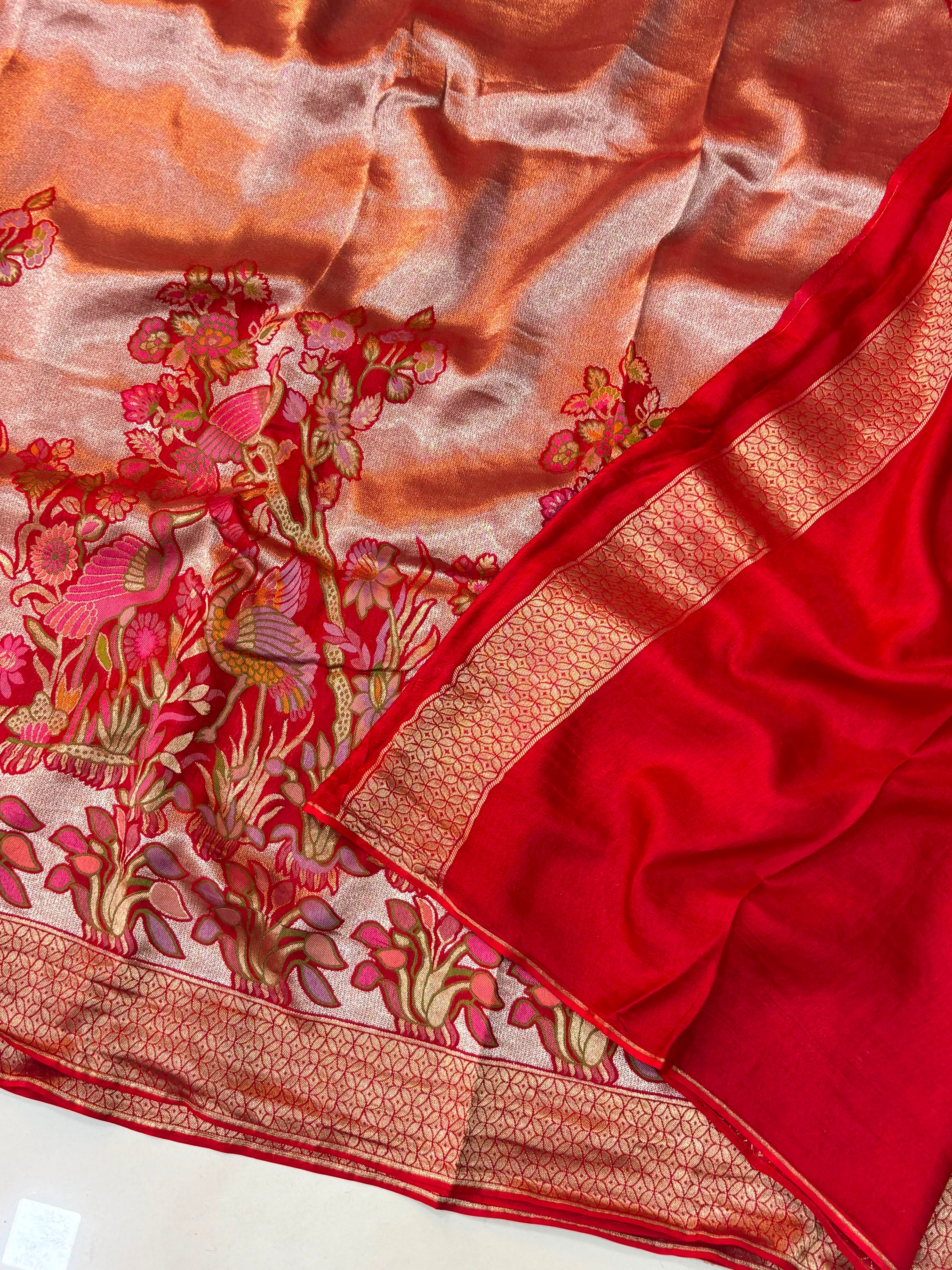 Tissue Meenakari Weaving Sarees