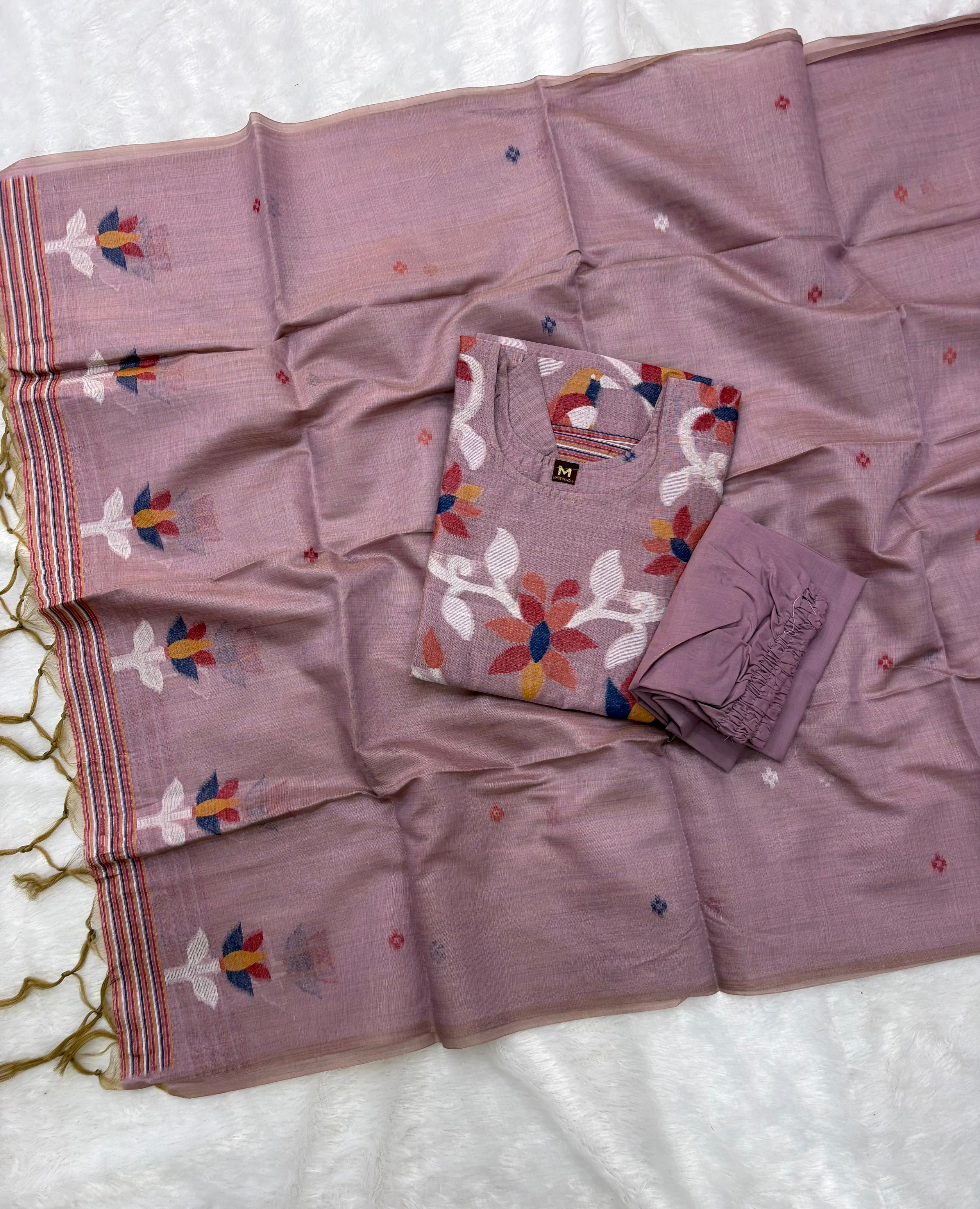 Cotton Jamdhani Kurti Sets