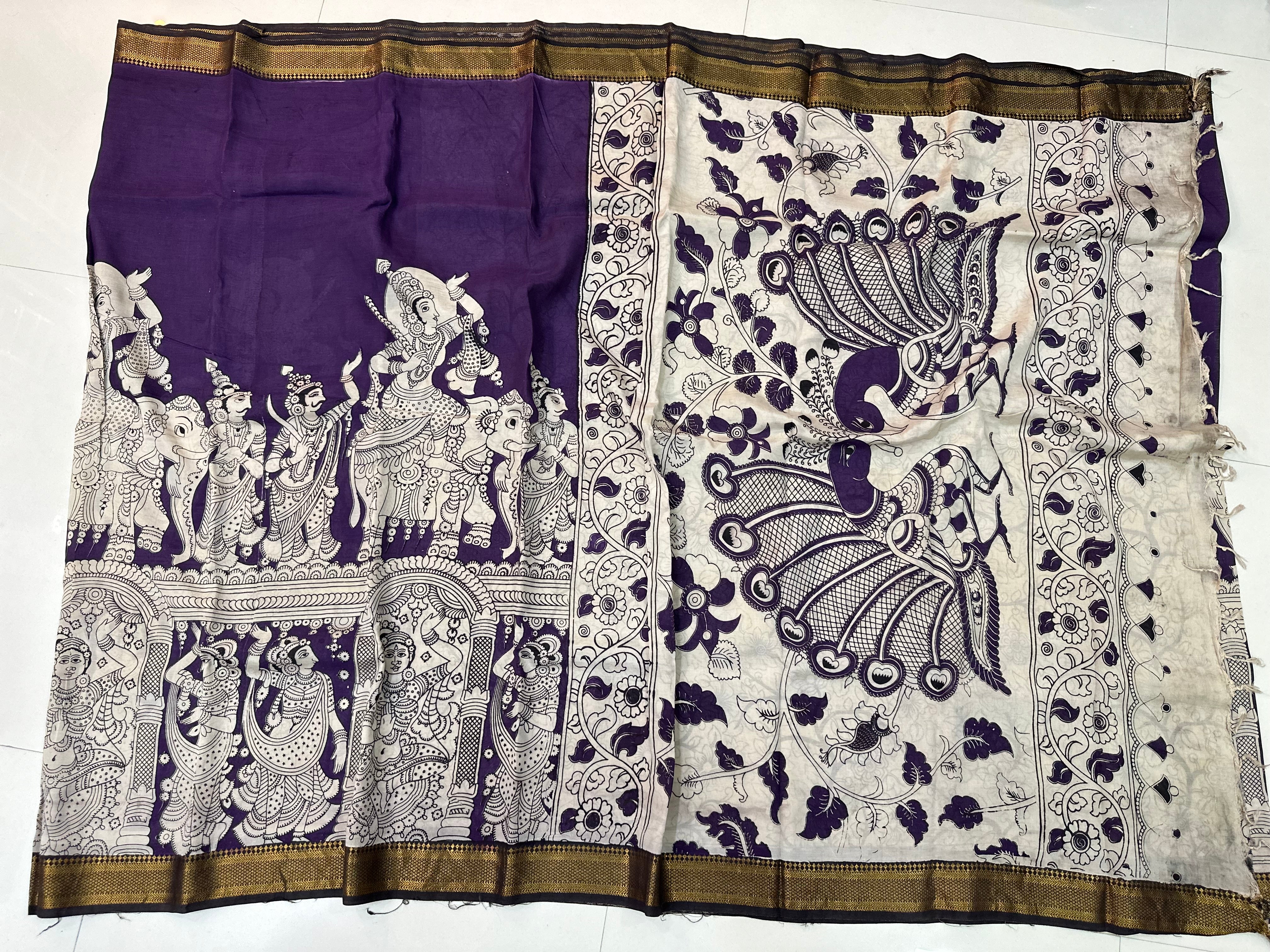 Traditional Kalamkari Silk Sarees