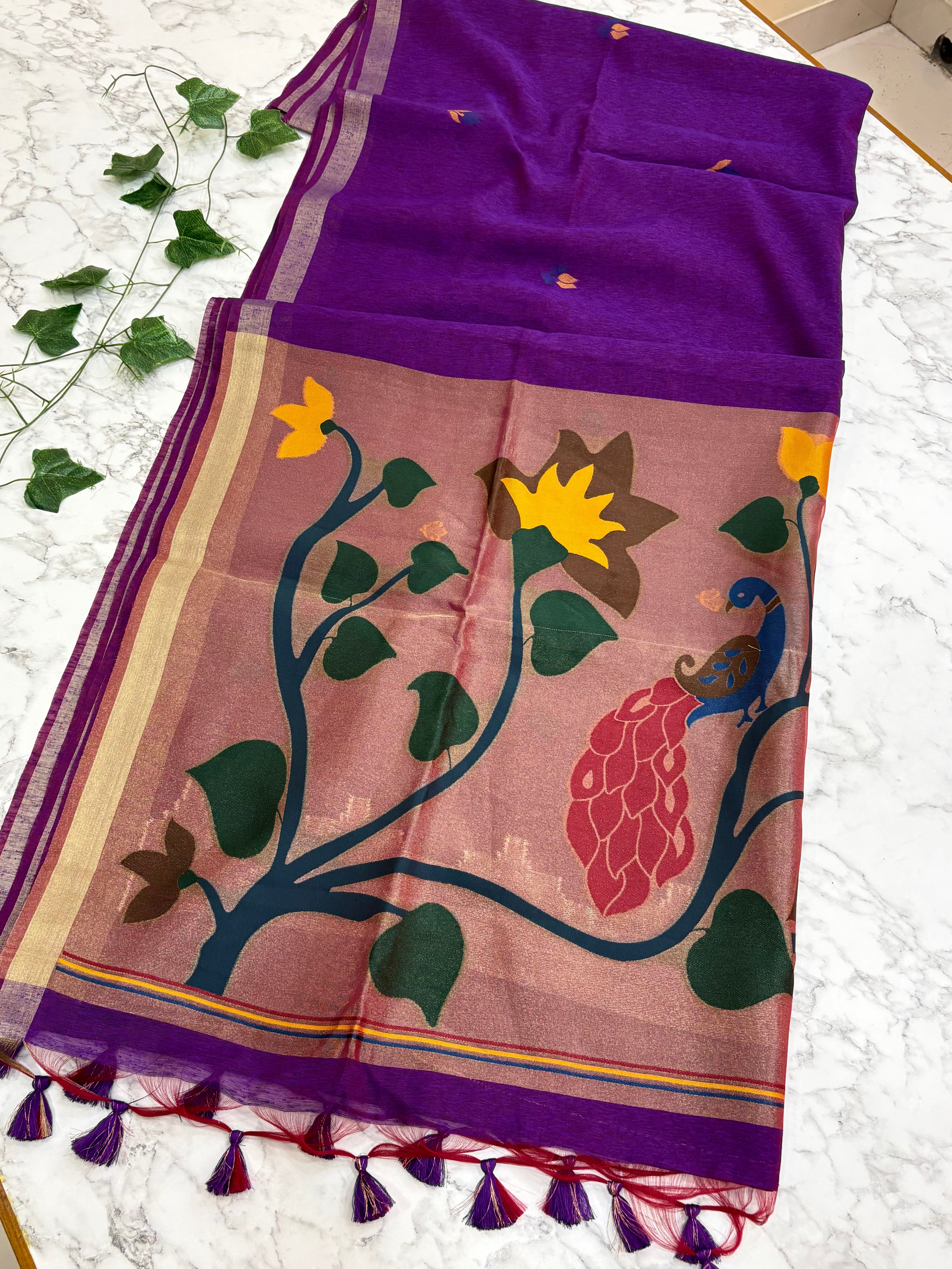Fancy Linen Tussar Jamdani
