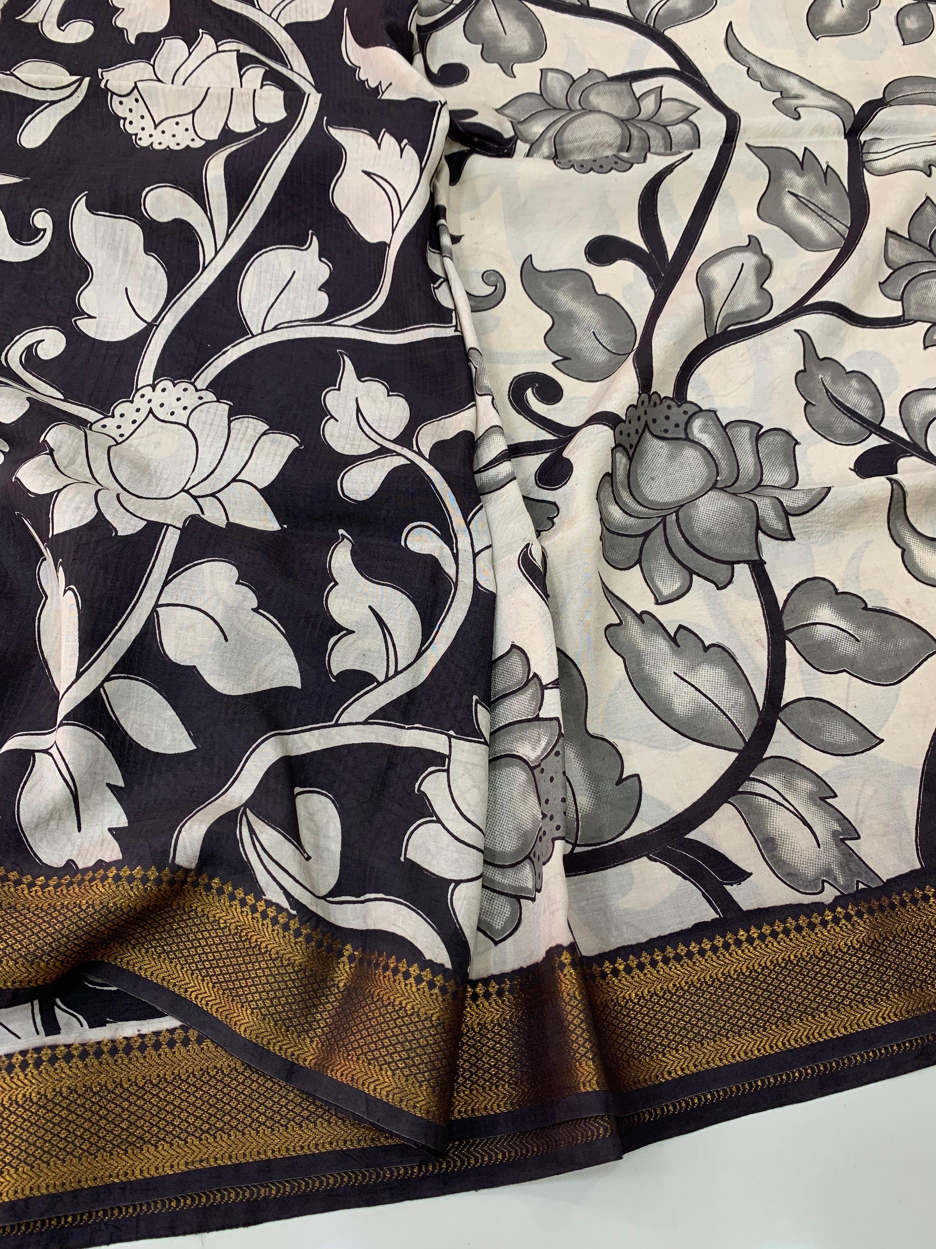 Kalamkari Silk Lotus