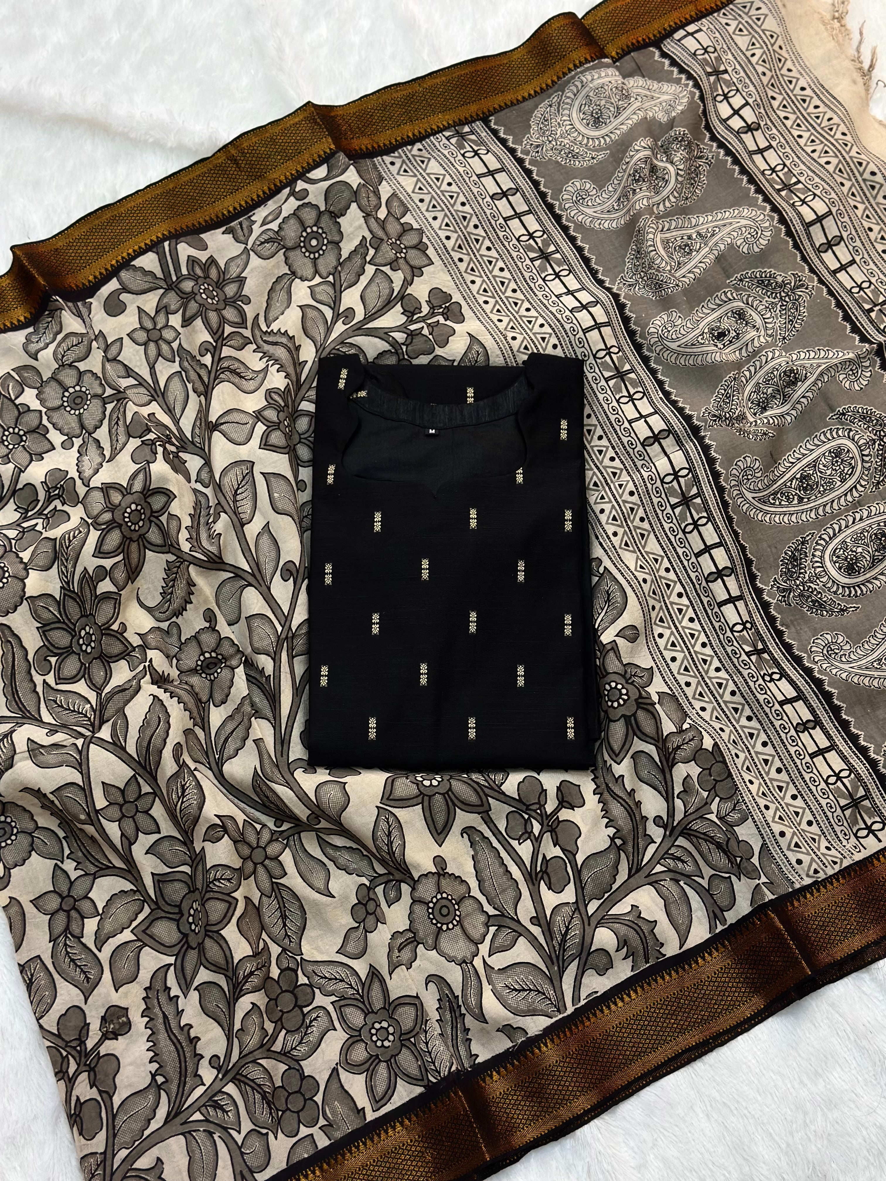 Raw Silk Kalamkari Dupatta