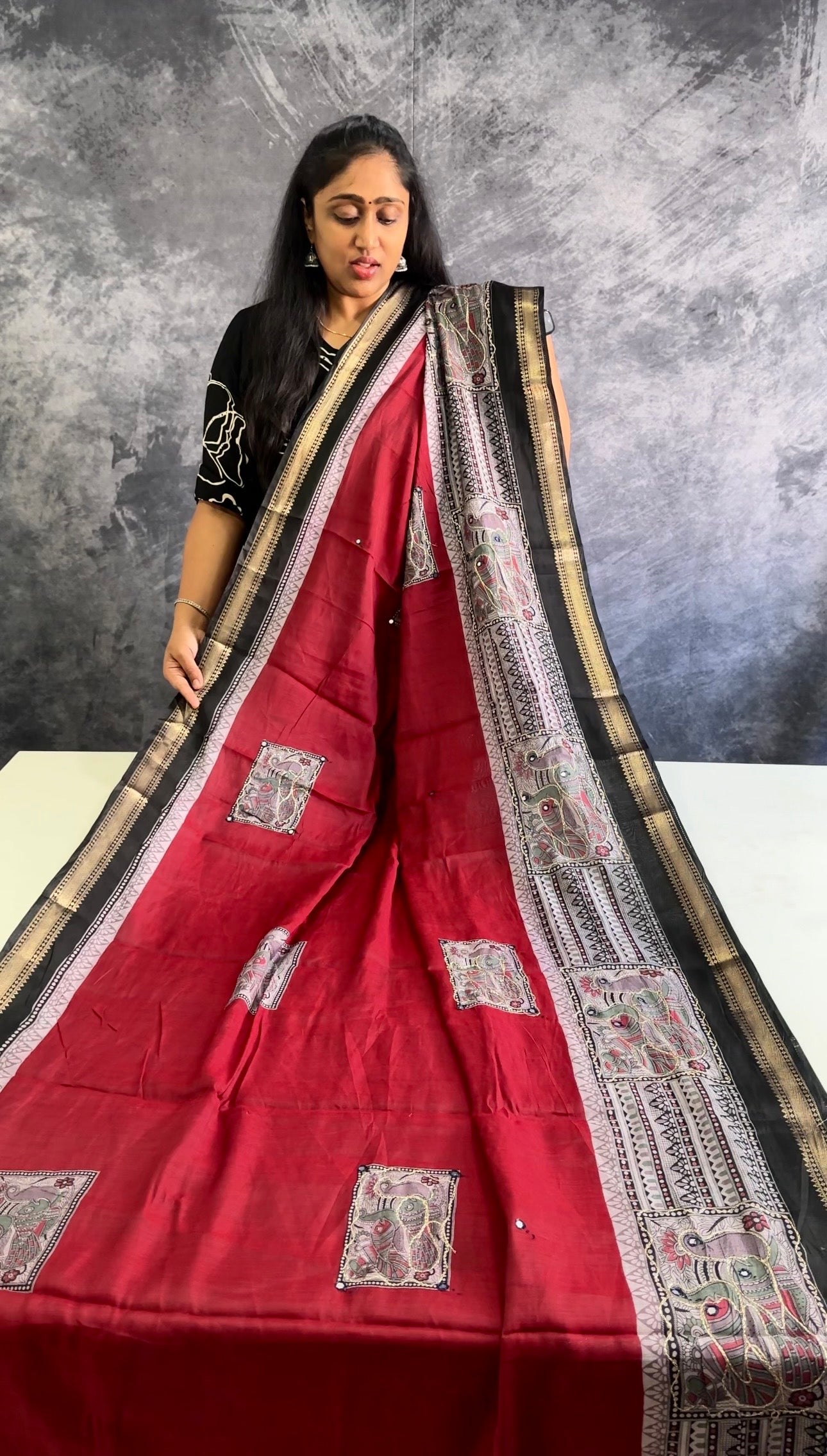 Maheshwari Kalamkari Aari Work