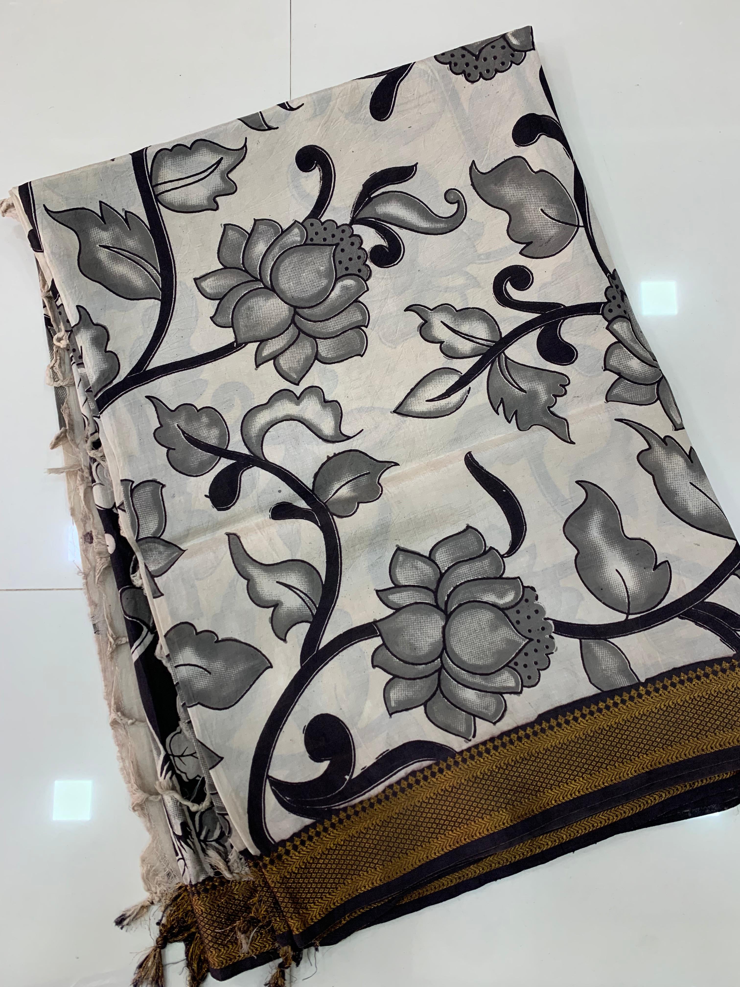 Kalamkari Silk Lotus