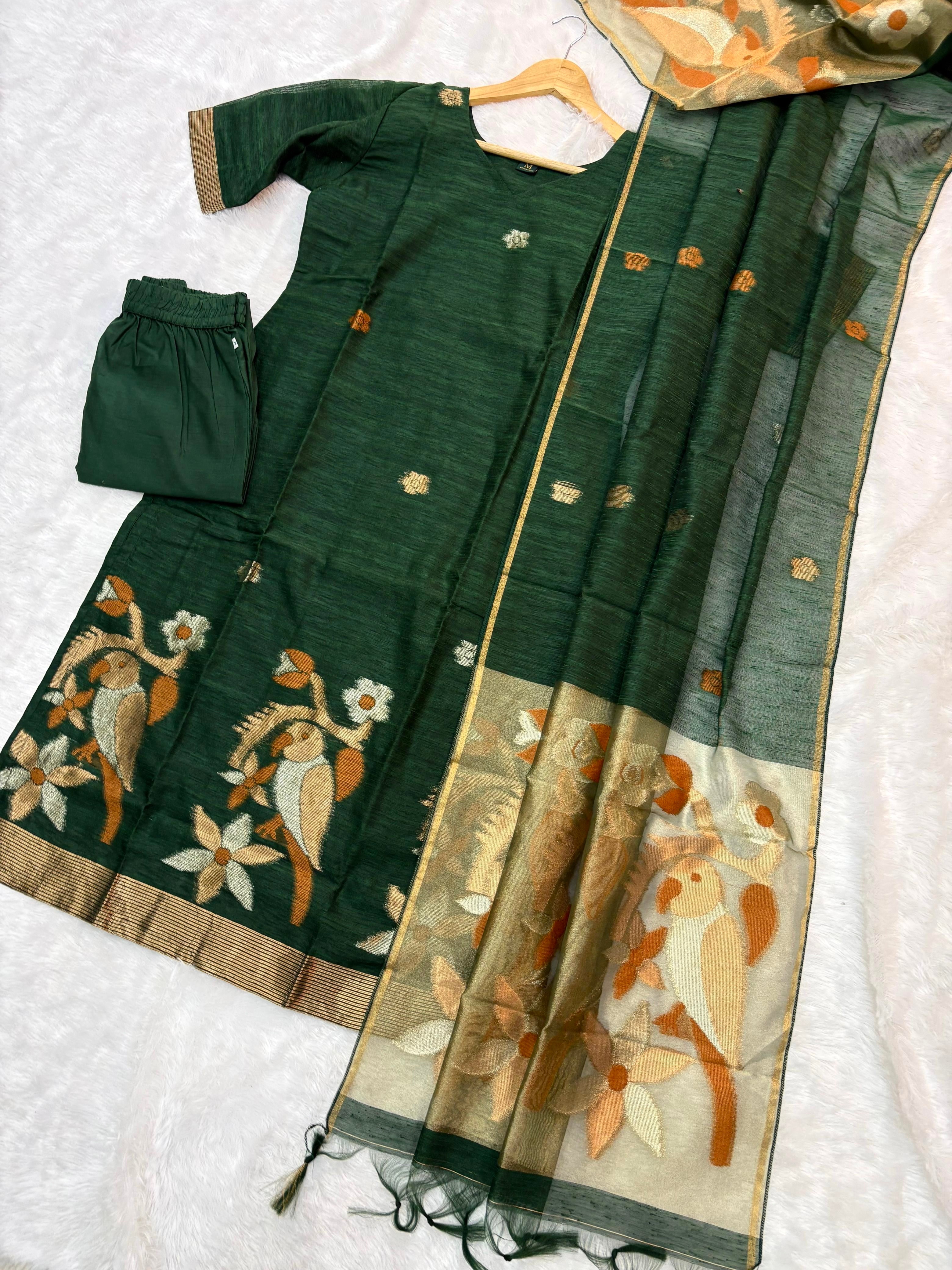Khadi Jamdhani Kurti Sets