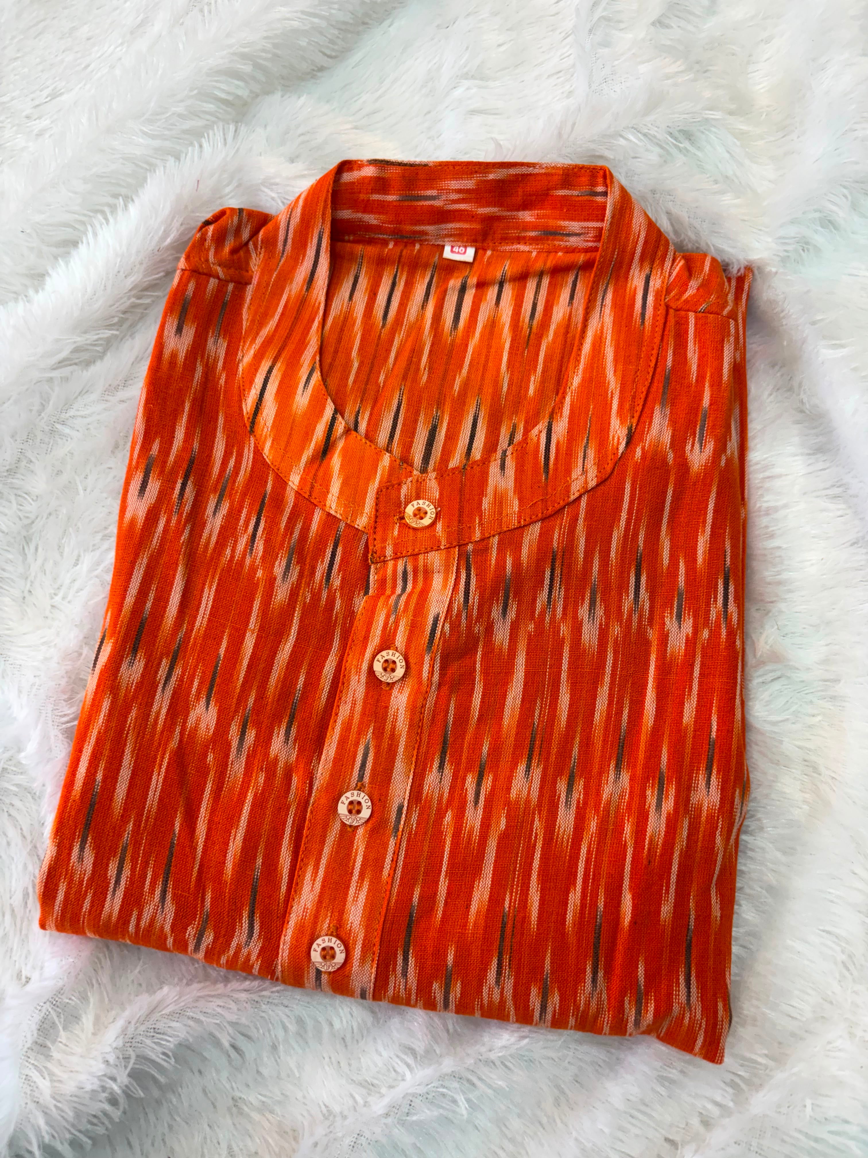 Men's Ikkat Cotton Kurta