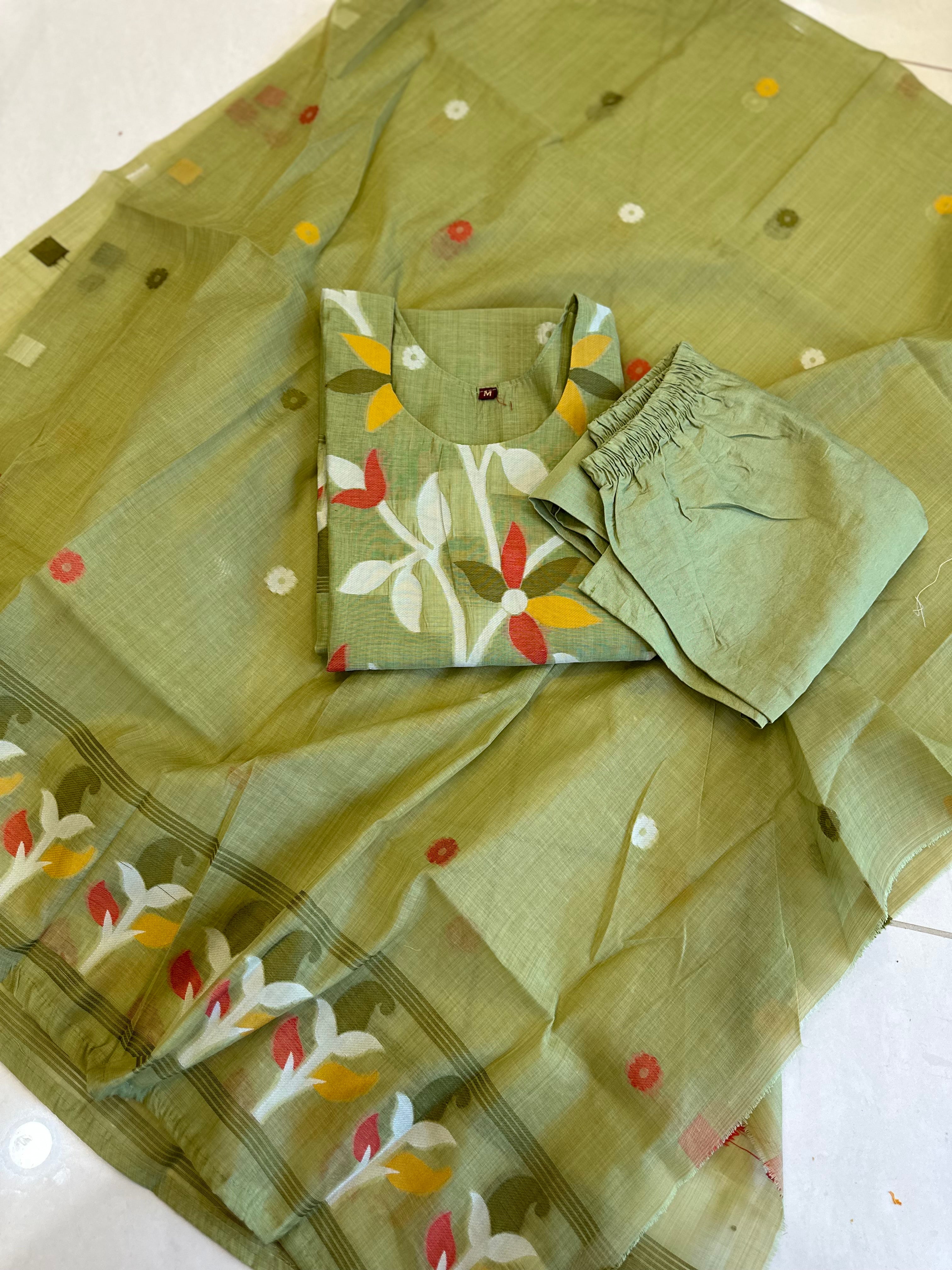 Muslin Jamdani Kurti Sets
