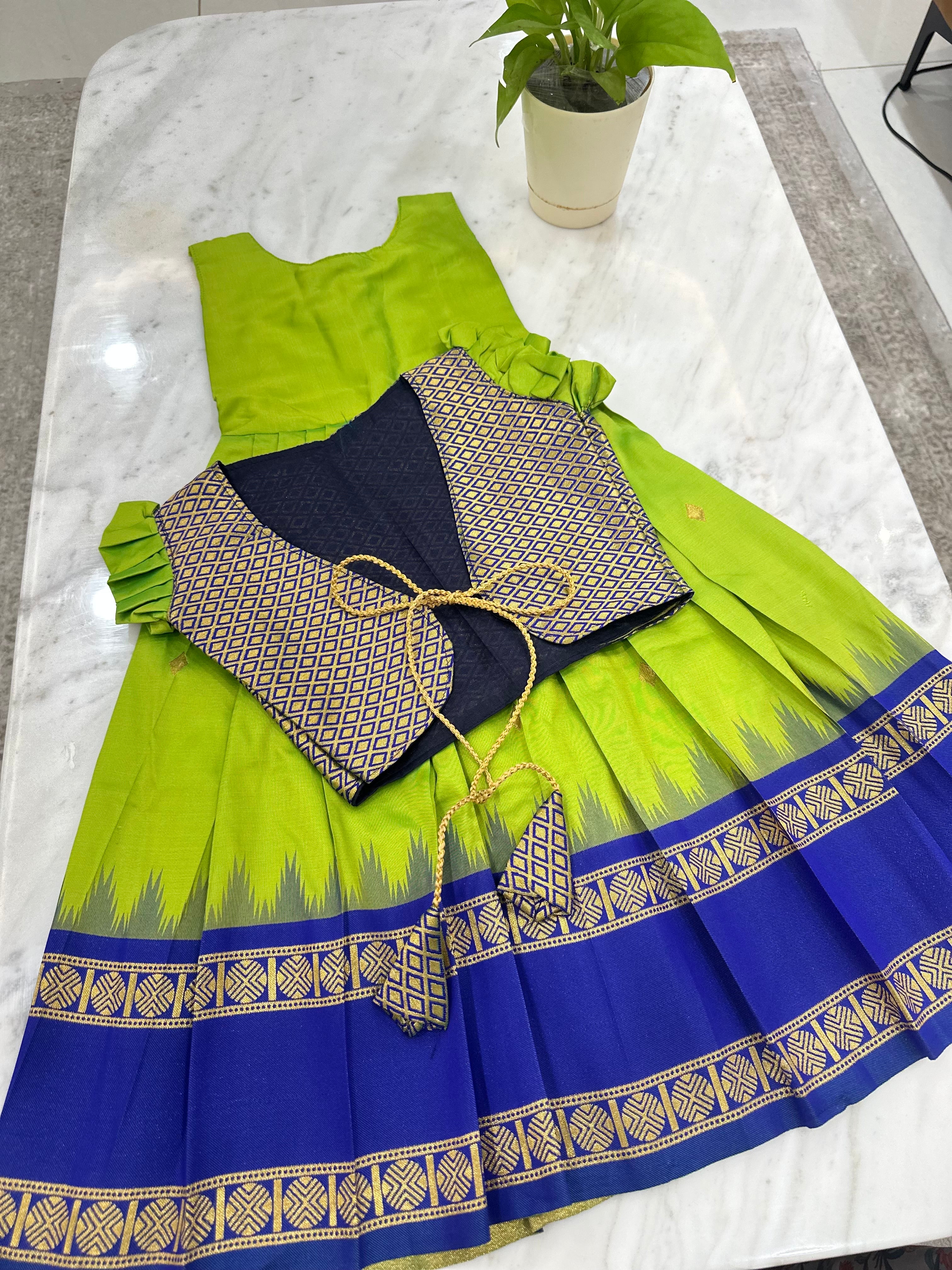 Vintage Semi Gadwal Kids Lehenga