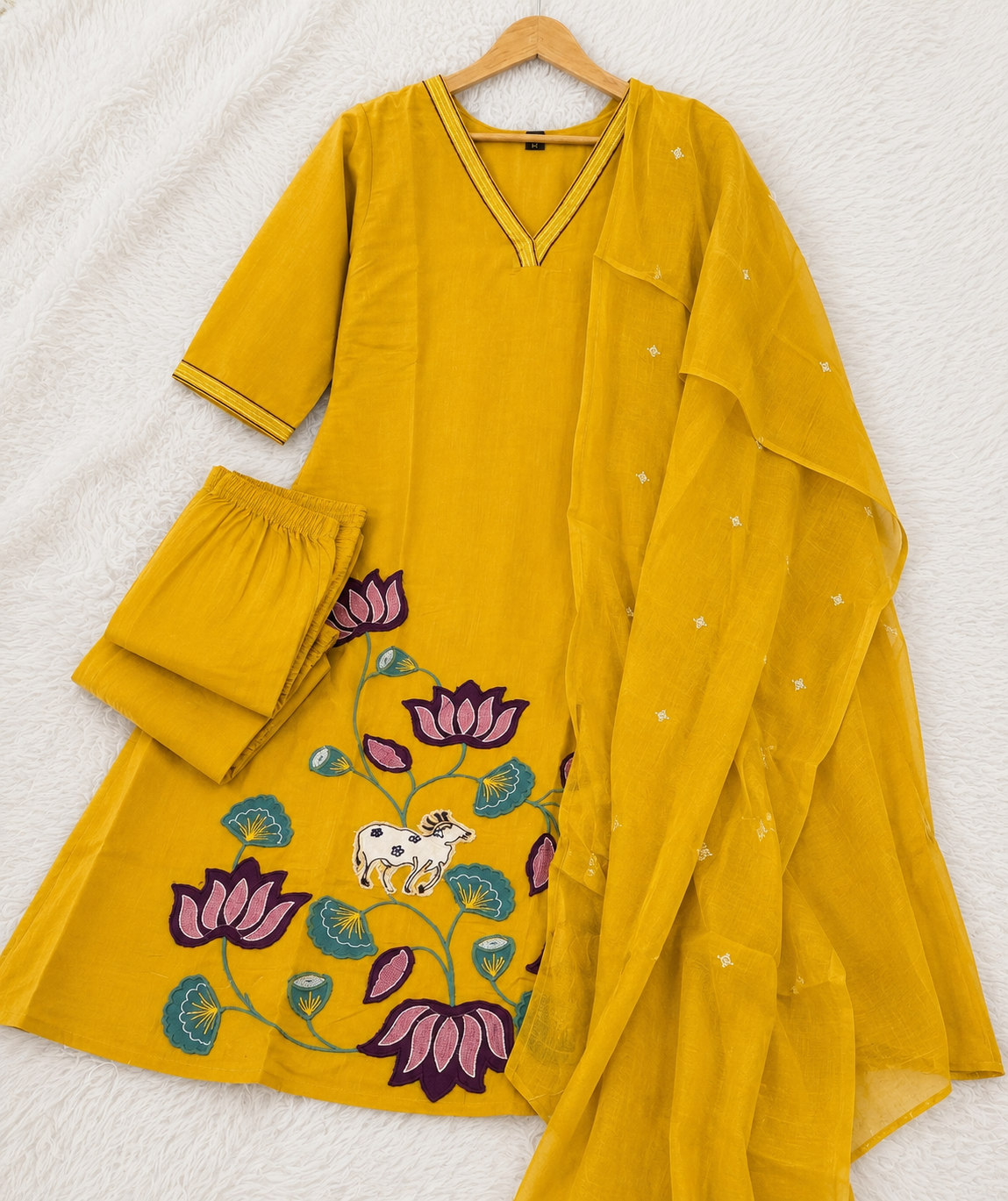 Pichwai Appliqué Anarkali