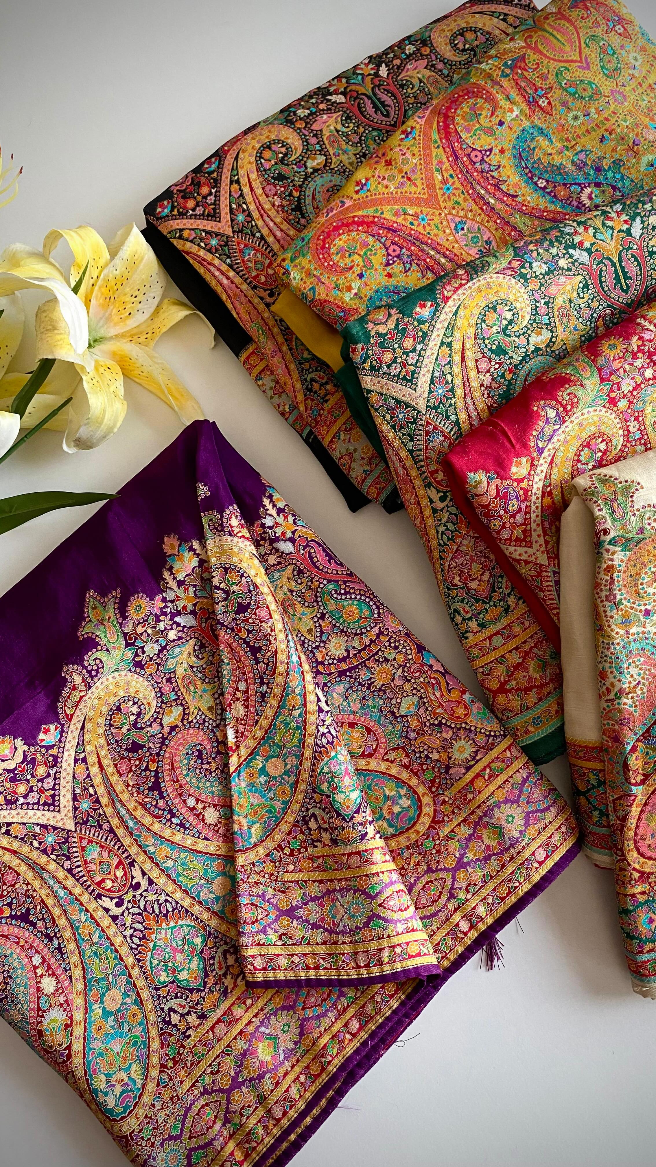 Pure Pashmina Kashmiri Weaving saree