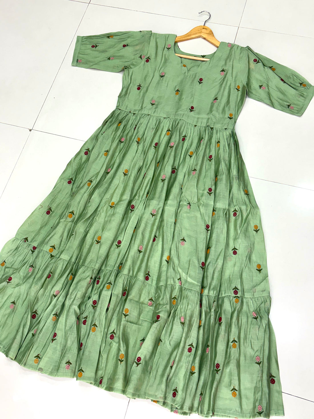 Fancy Mul Chanderi Embroidery Frocks