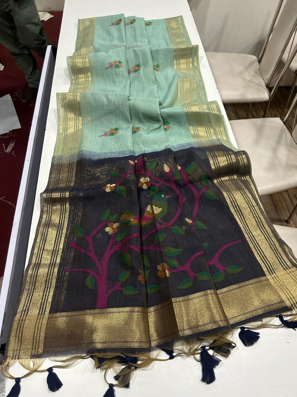 Munga Cotton Jamdhani Sarees
