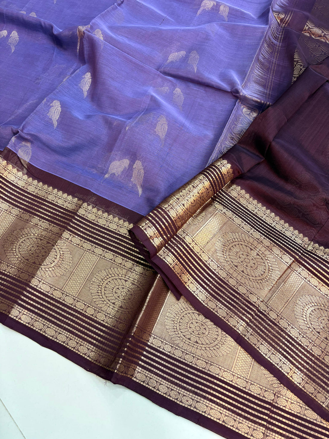 Dark Lavendar Vintage Handloom