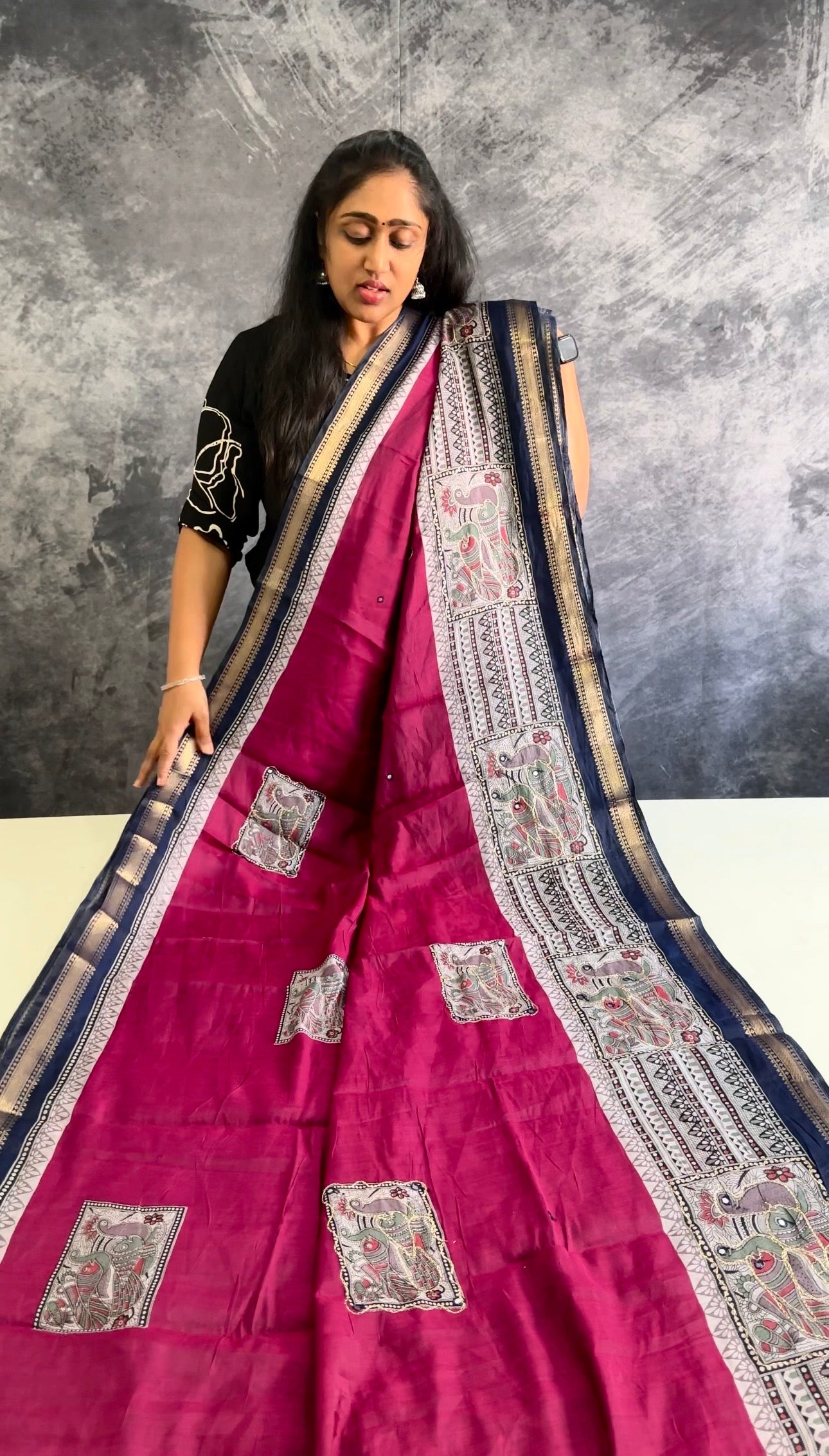 Maheshwari Kalamkari Aari Work