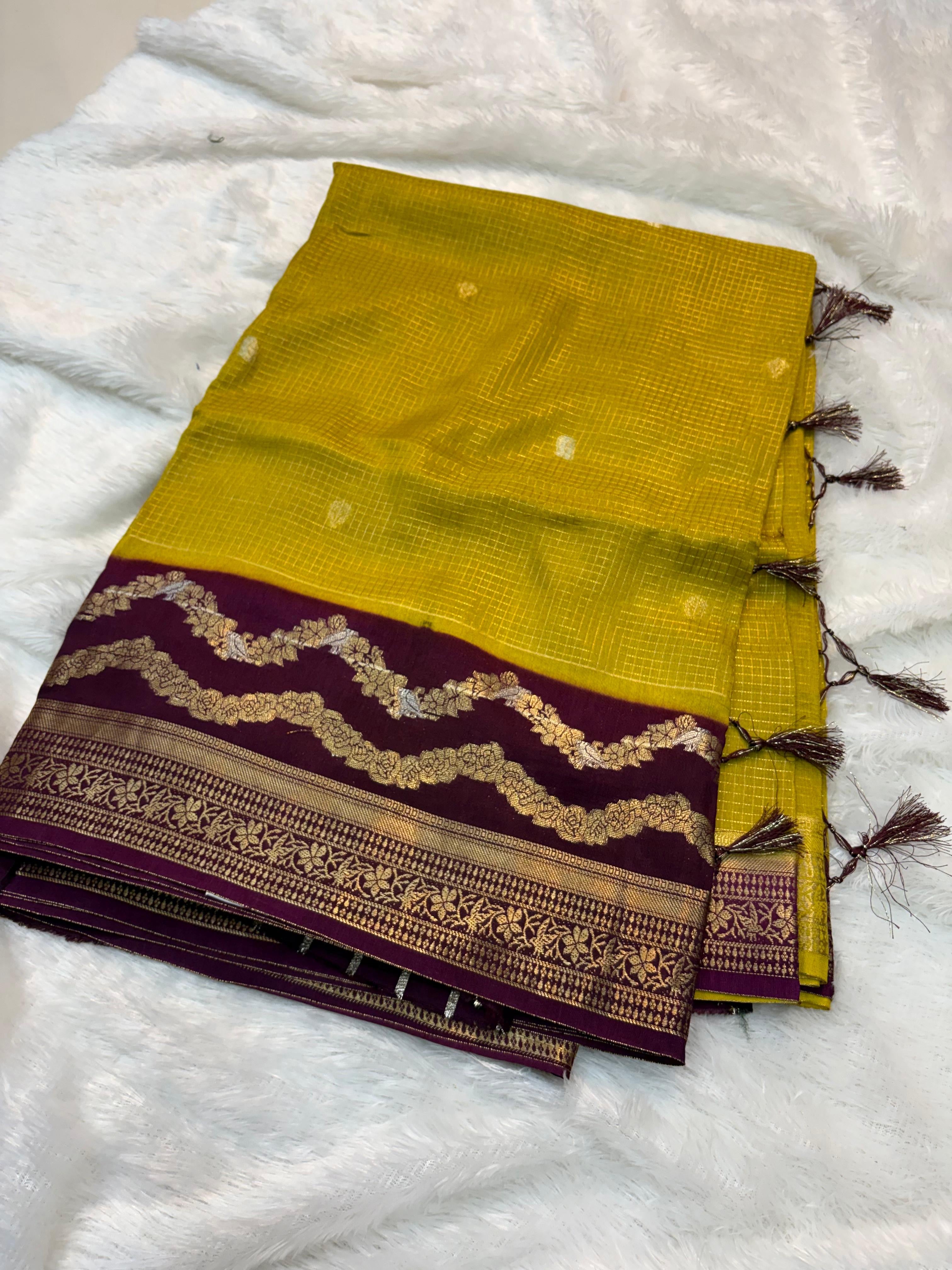 Vintage Semi Gadwal Sarees