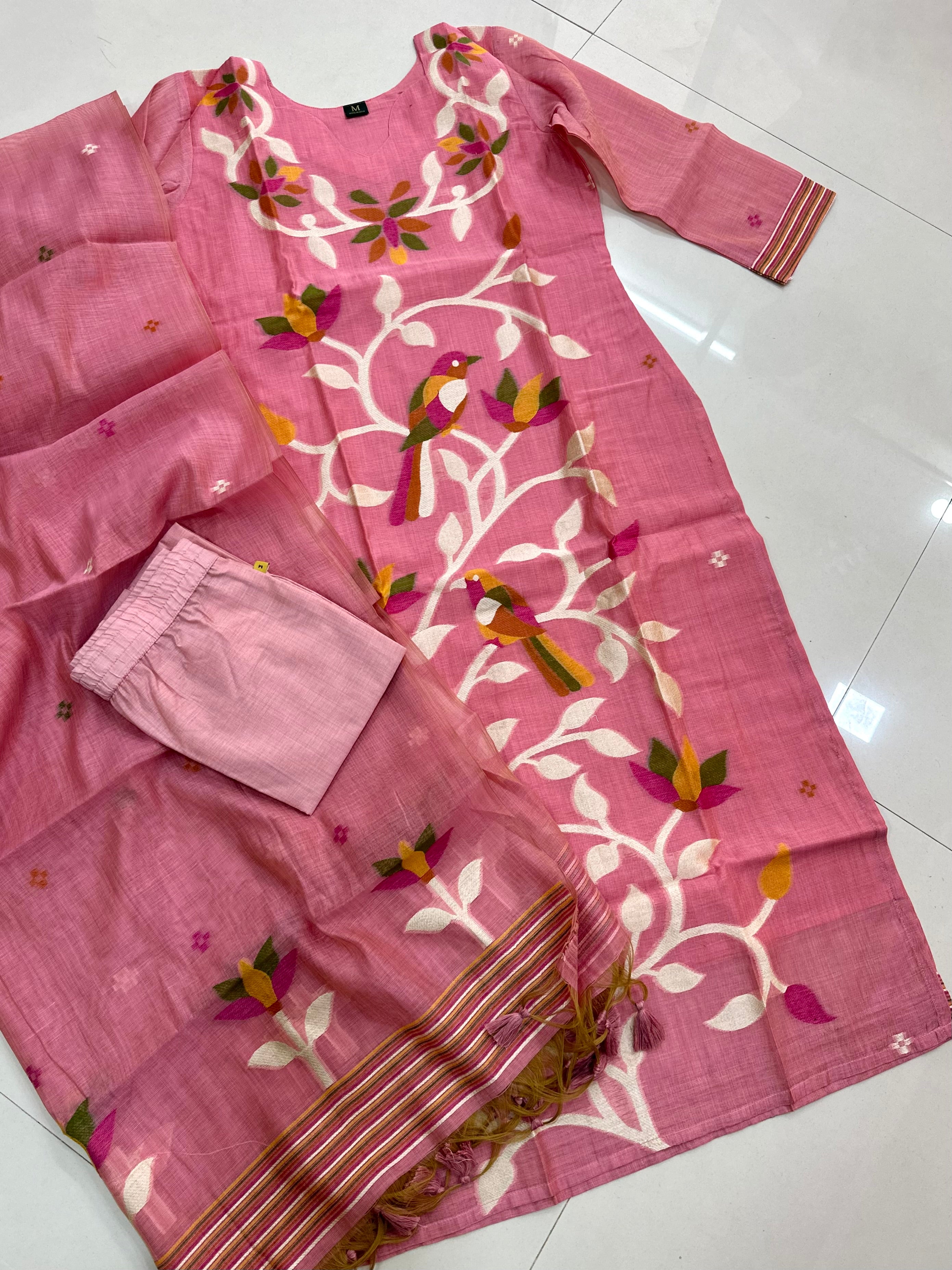 Cotton Jamdhani Kurti sets