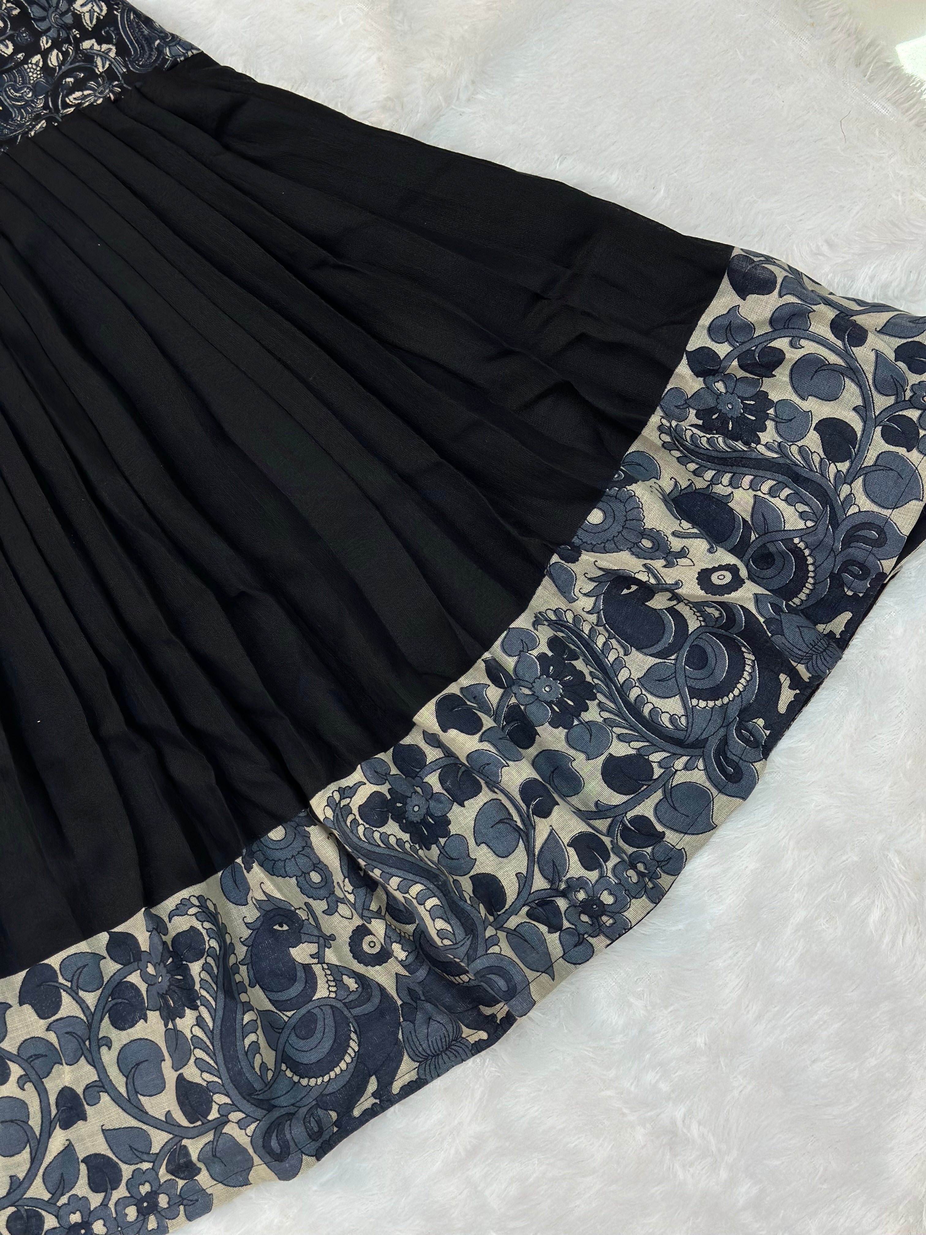 Black Kalamkari Kids Frock