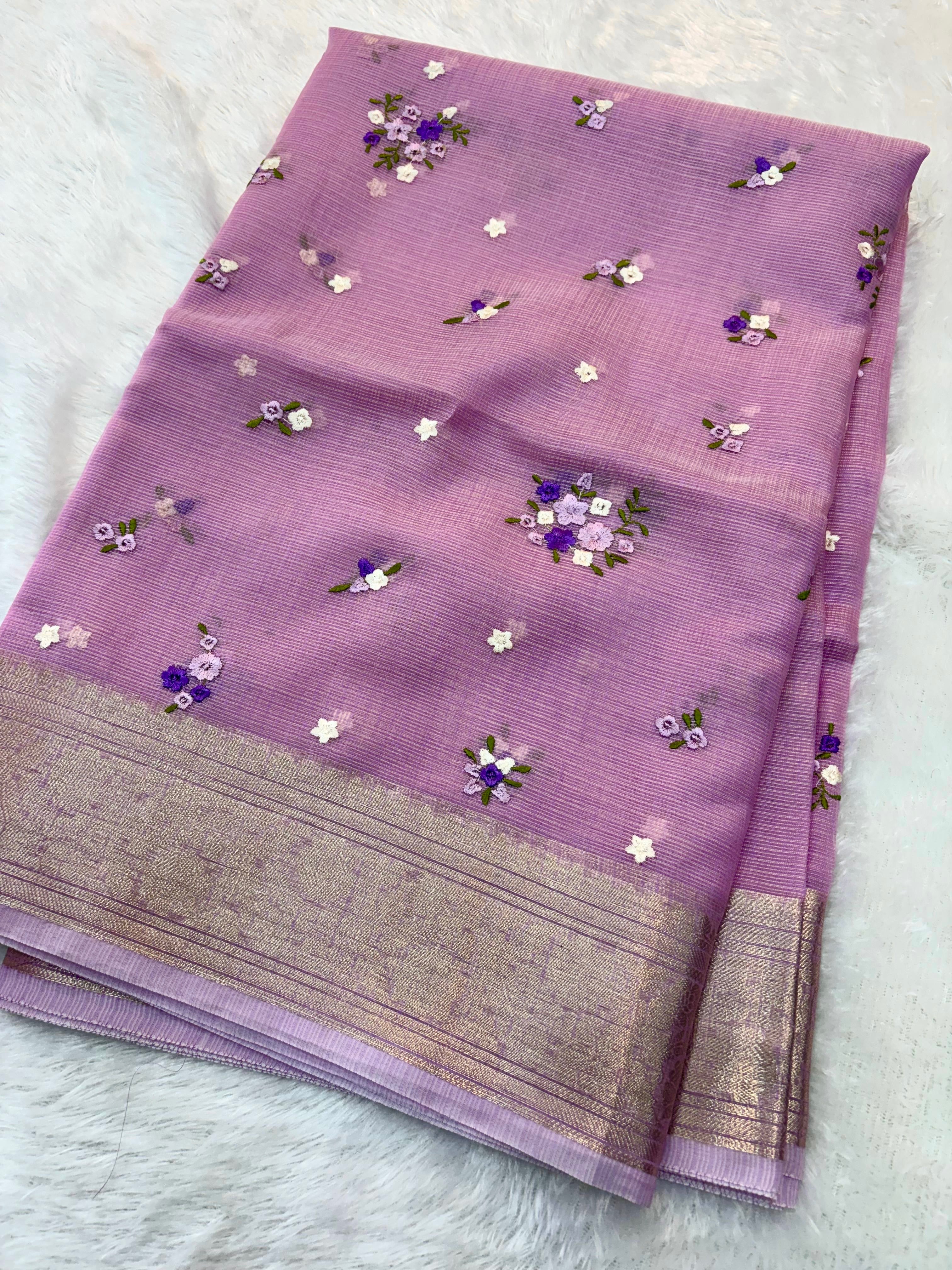 Lilac Kota Embroidery