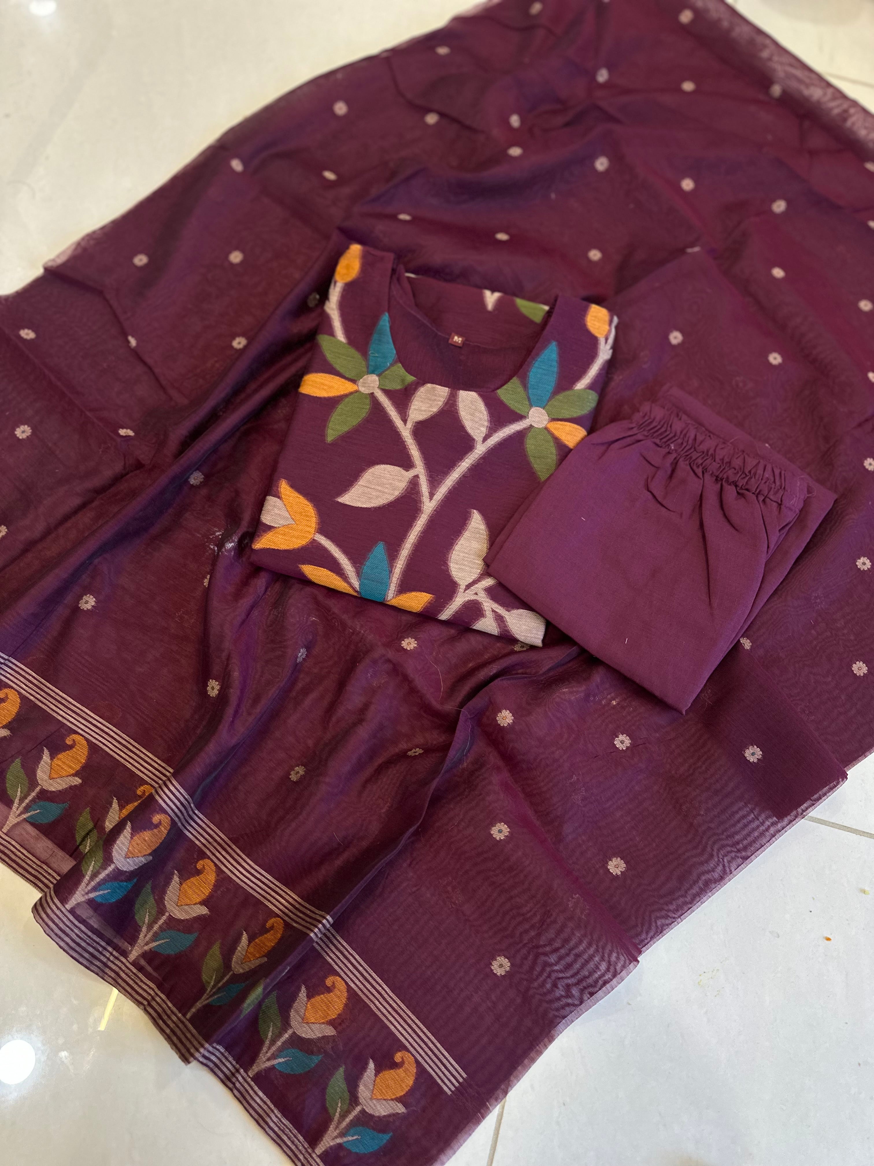 Muslin Jamdani Kurti Sets