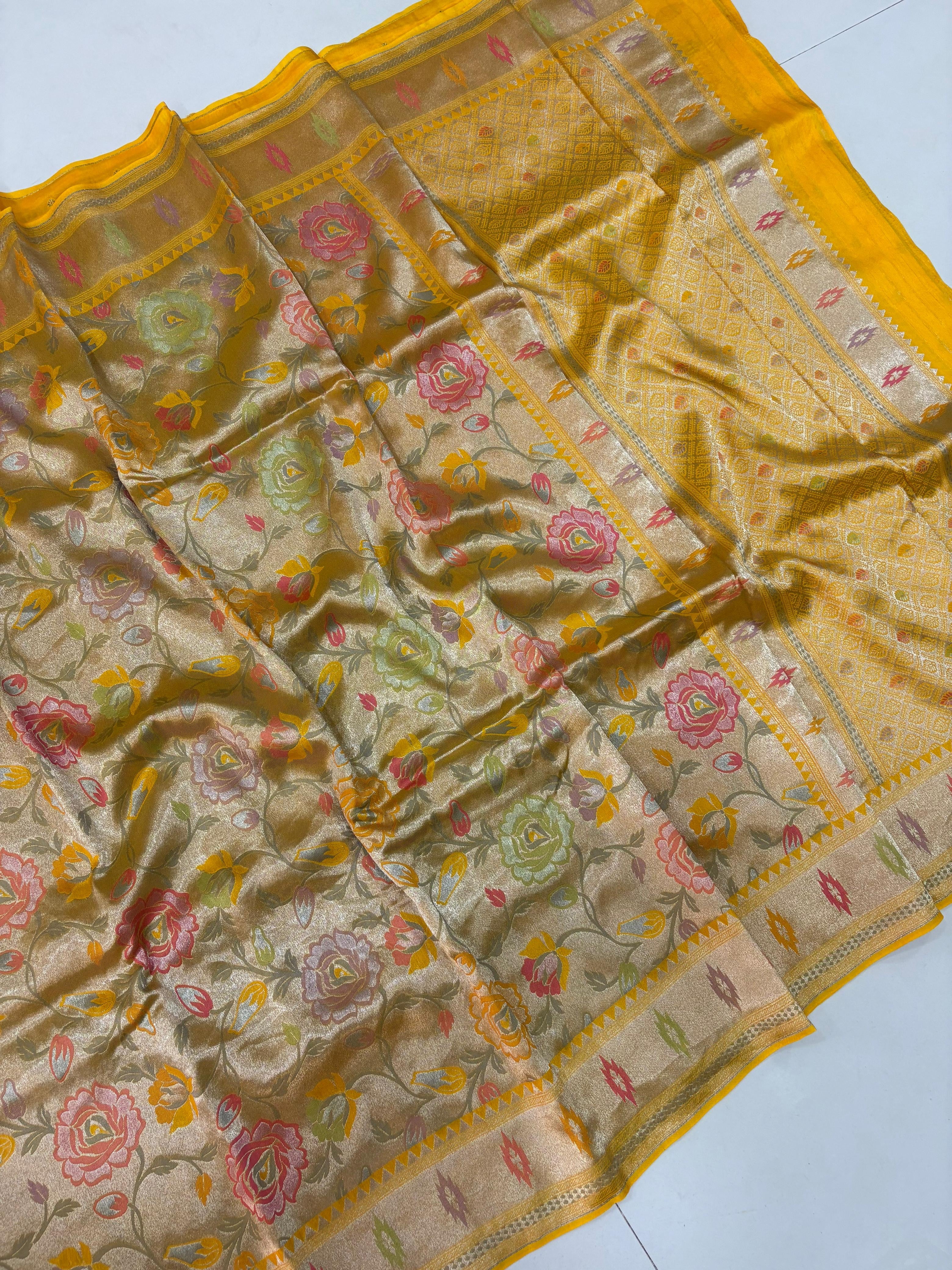 Tissue Georgette Paithani Weaving
