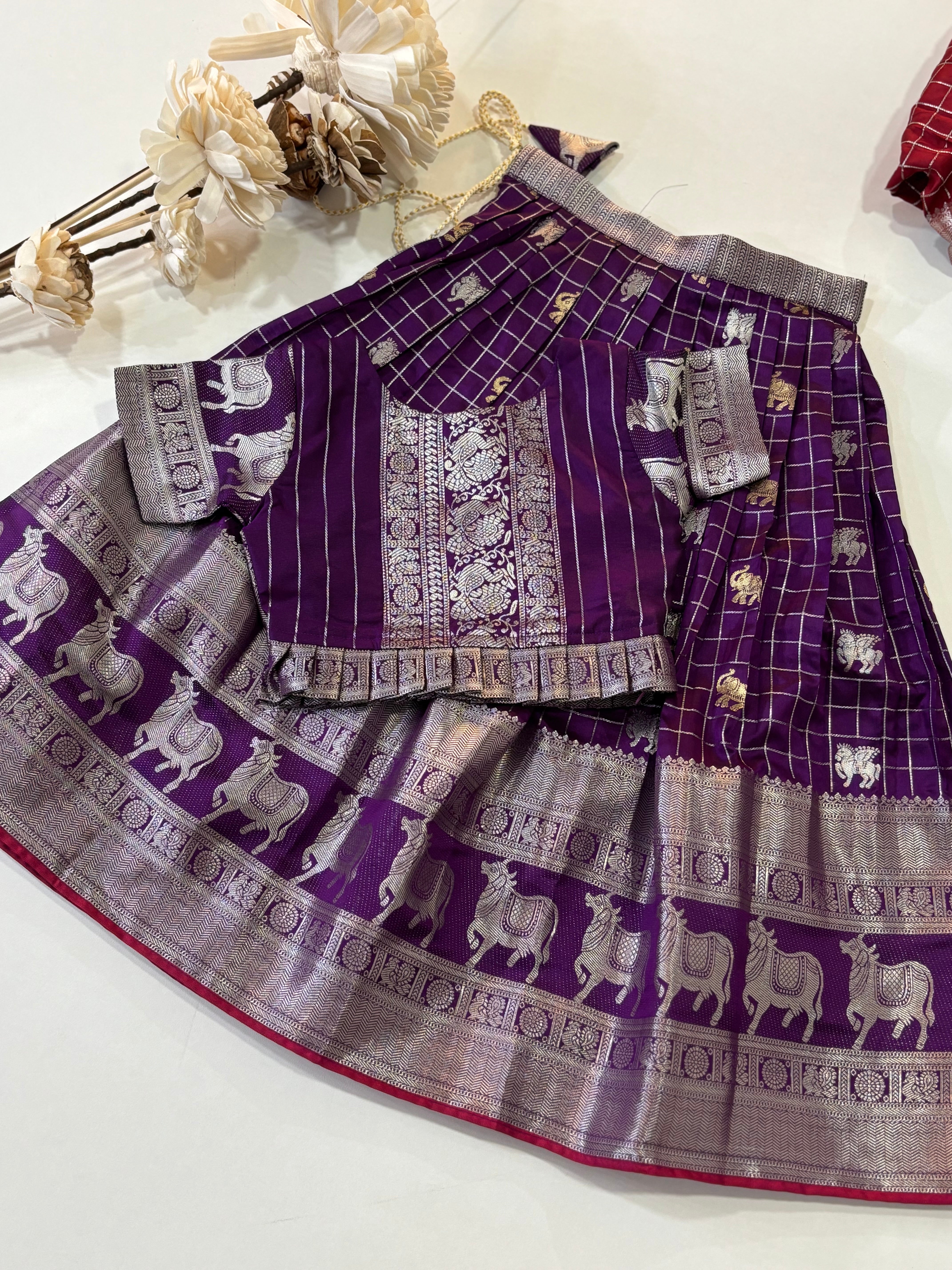 Vintage Kanchi Kids Lehenga