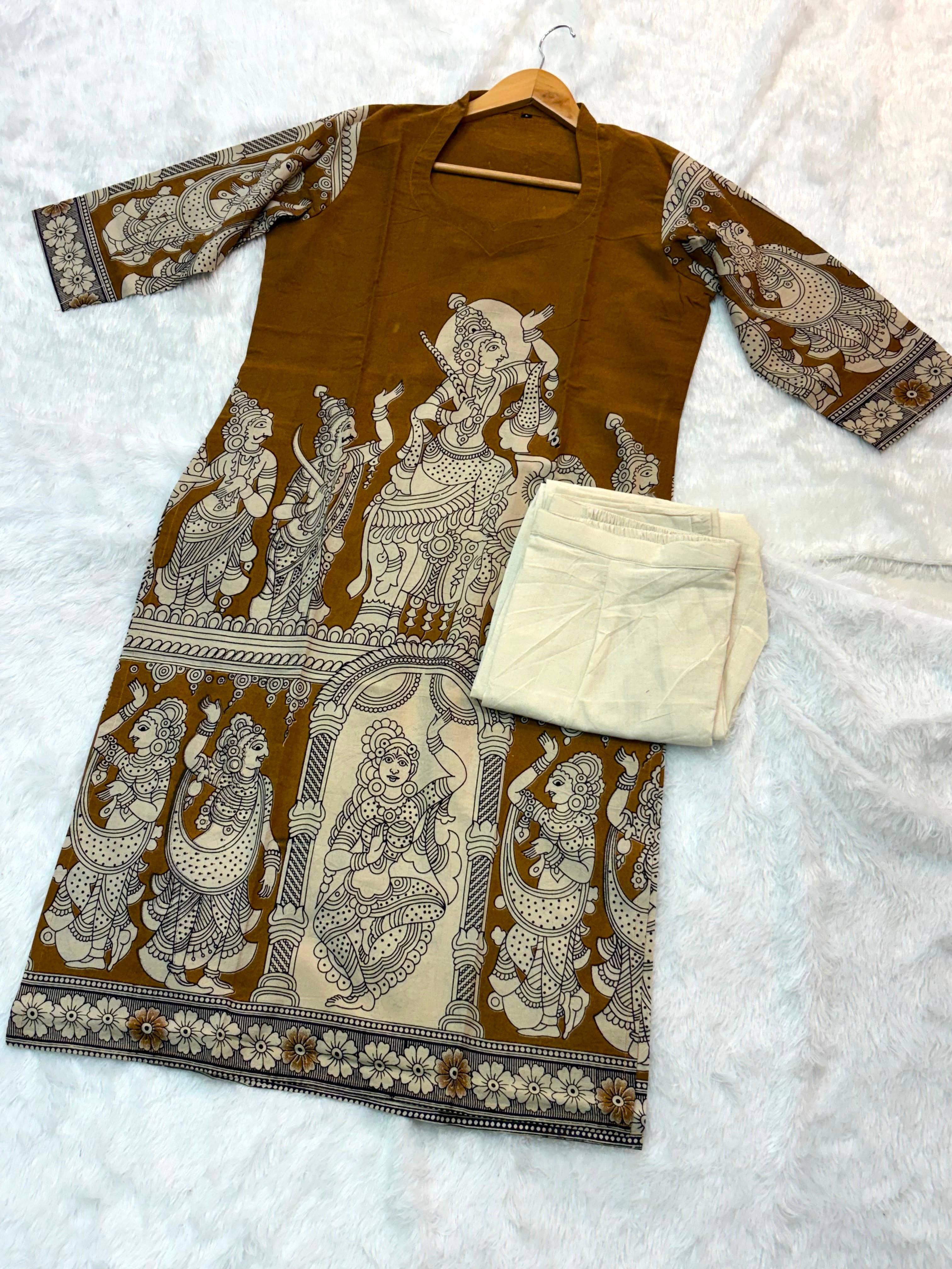 Kalamkari Ramayana Theme Coordset