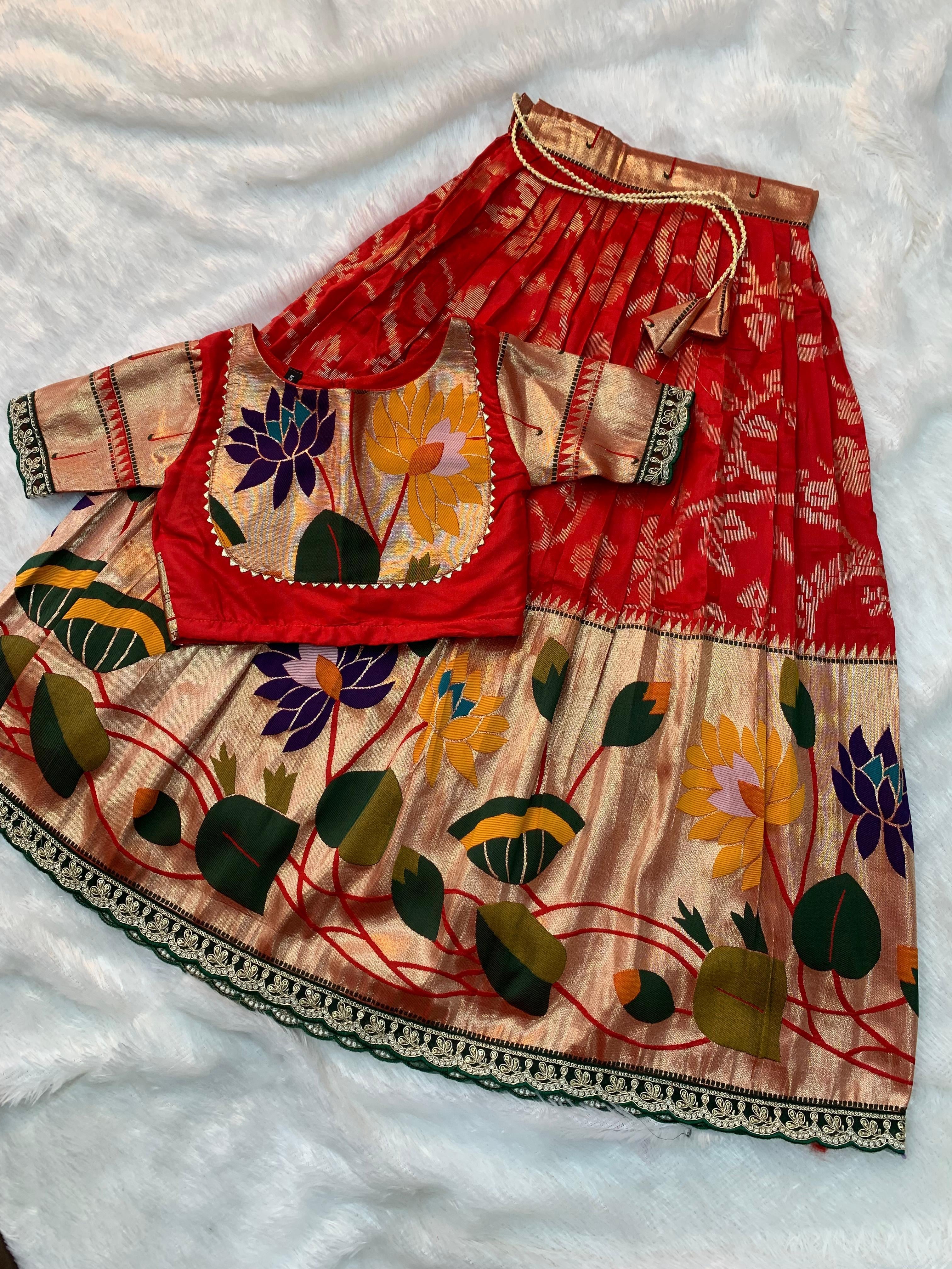 Lotus 🪷 Paithani Kids Lehenga 🥰