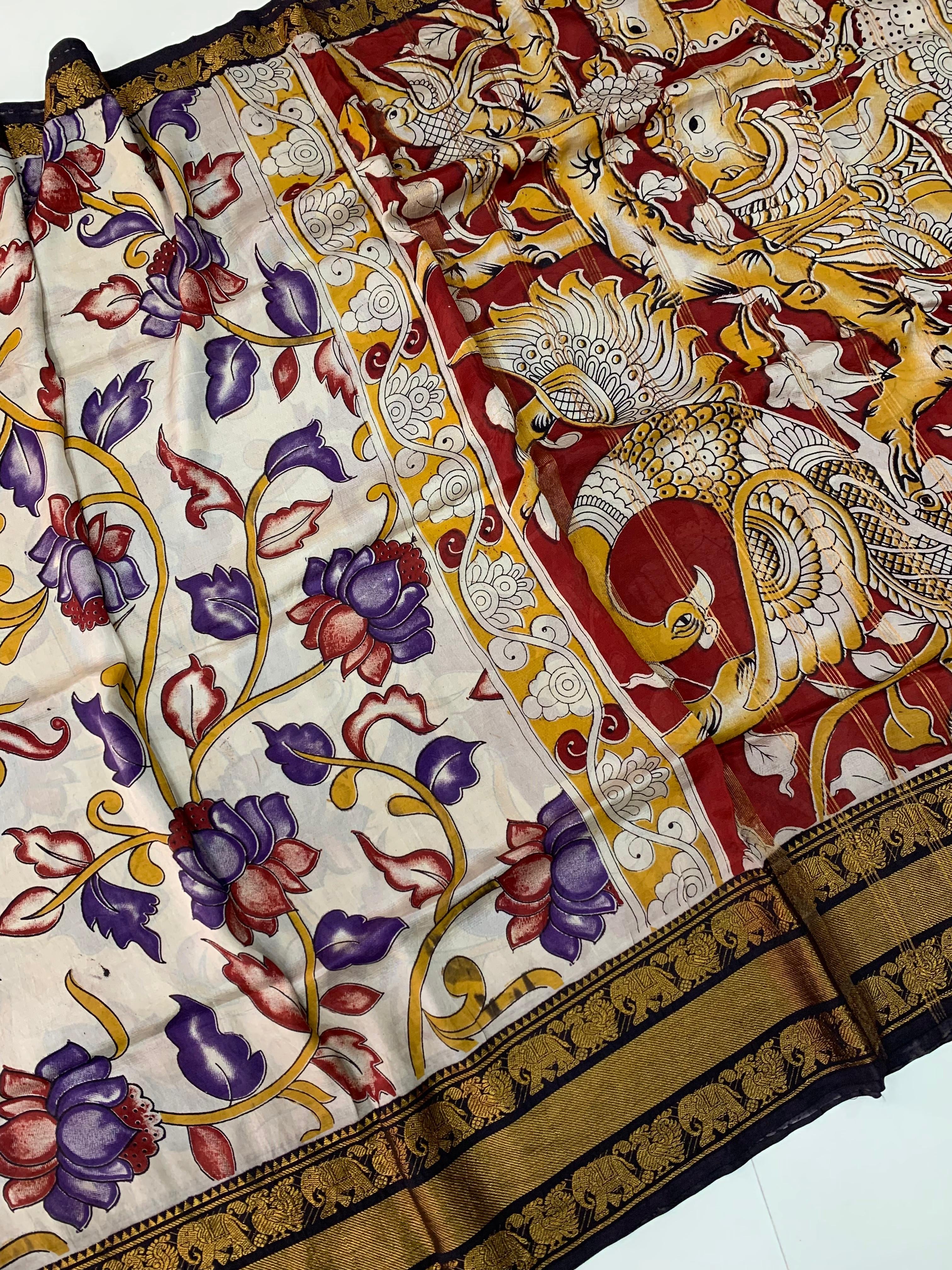 Kalamkari Silk Kanchi Borders