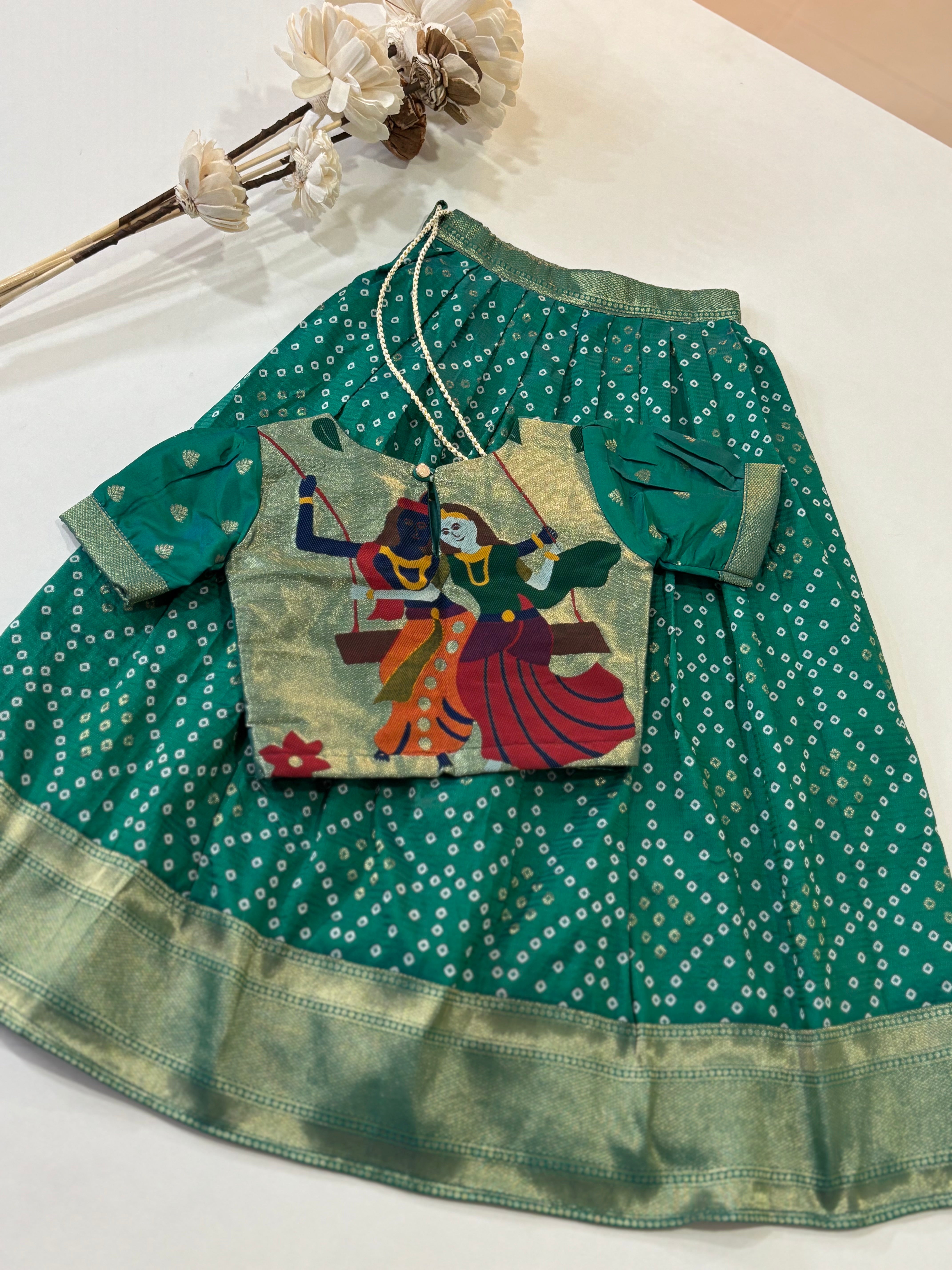 Radhakrishna Paithani Kids Lehenga