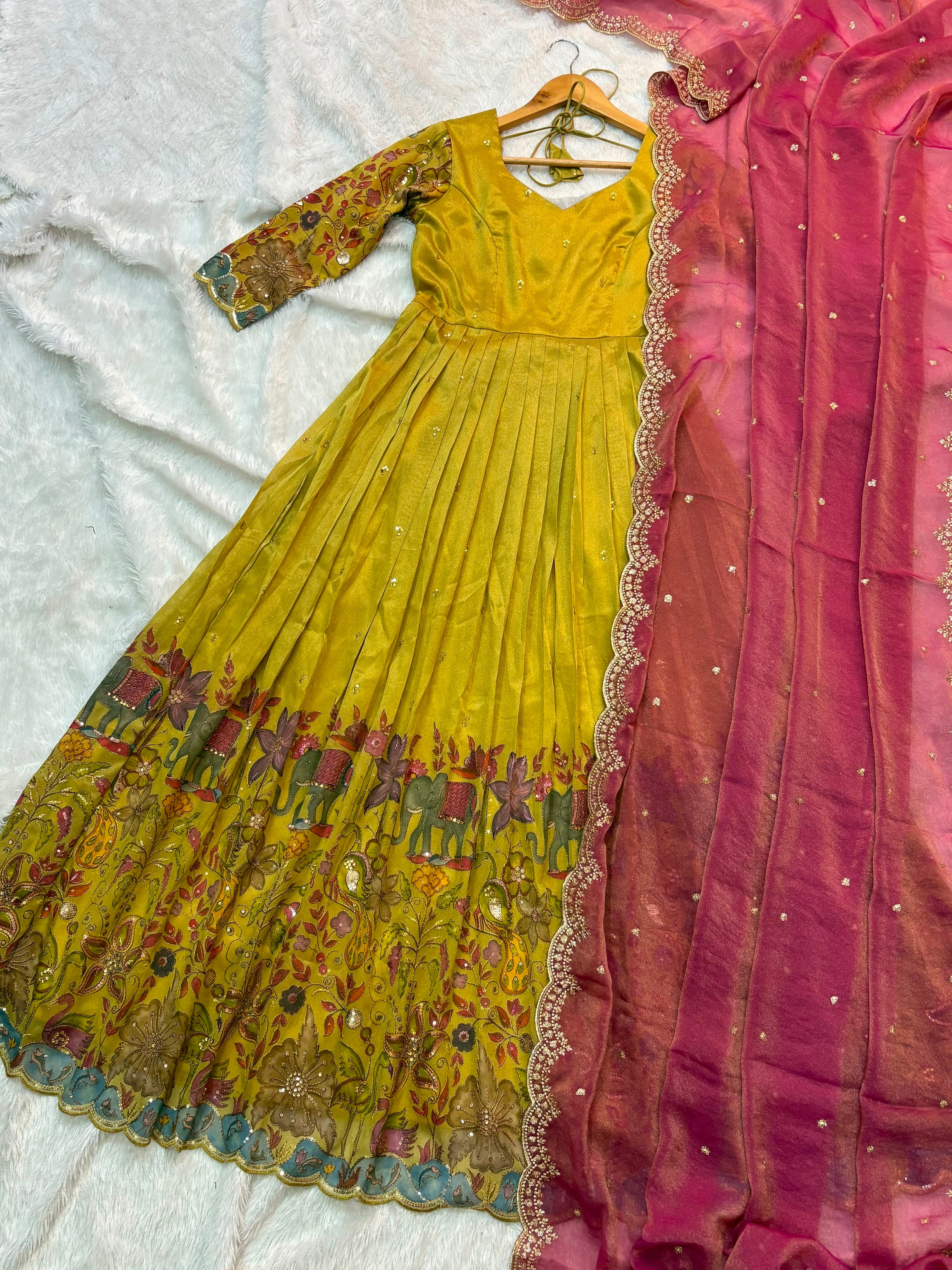 Mint Golden Charm- Designer Gown