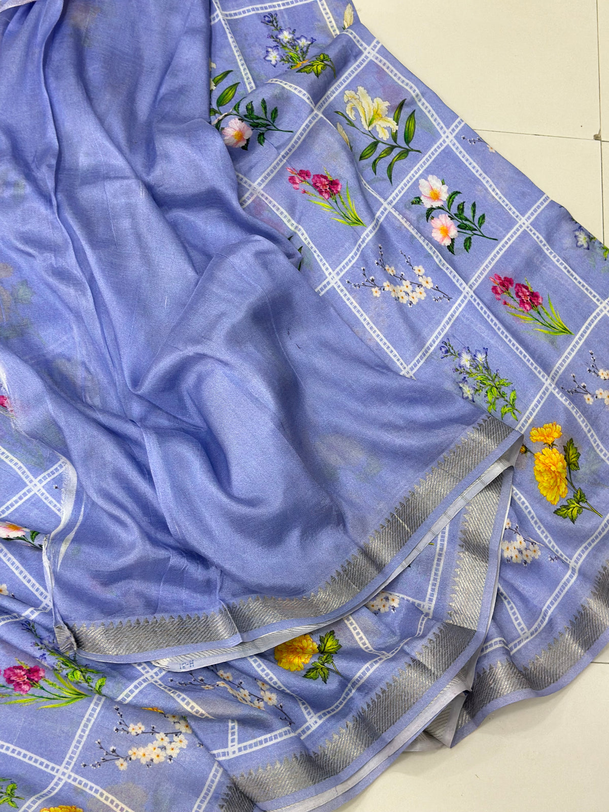 Soft Lavendar Mangalagiri Floral