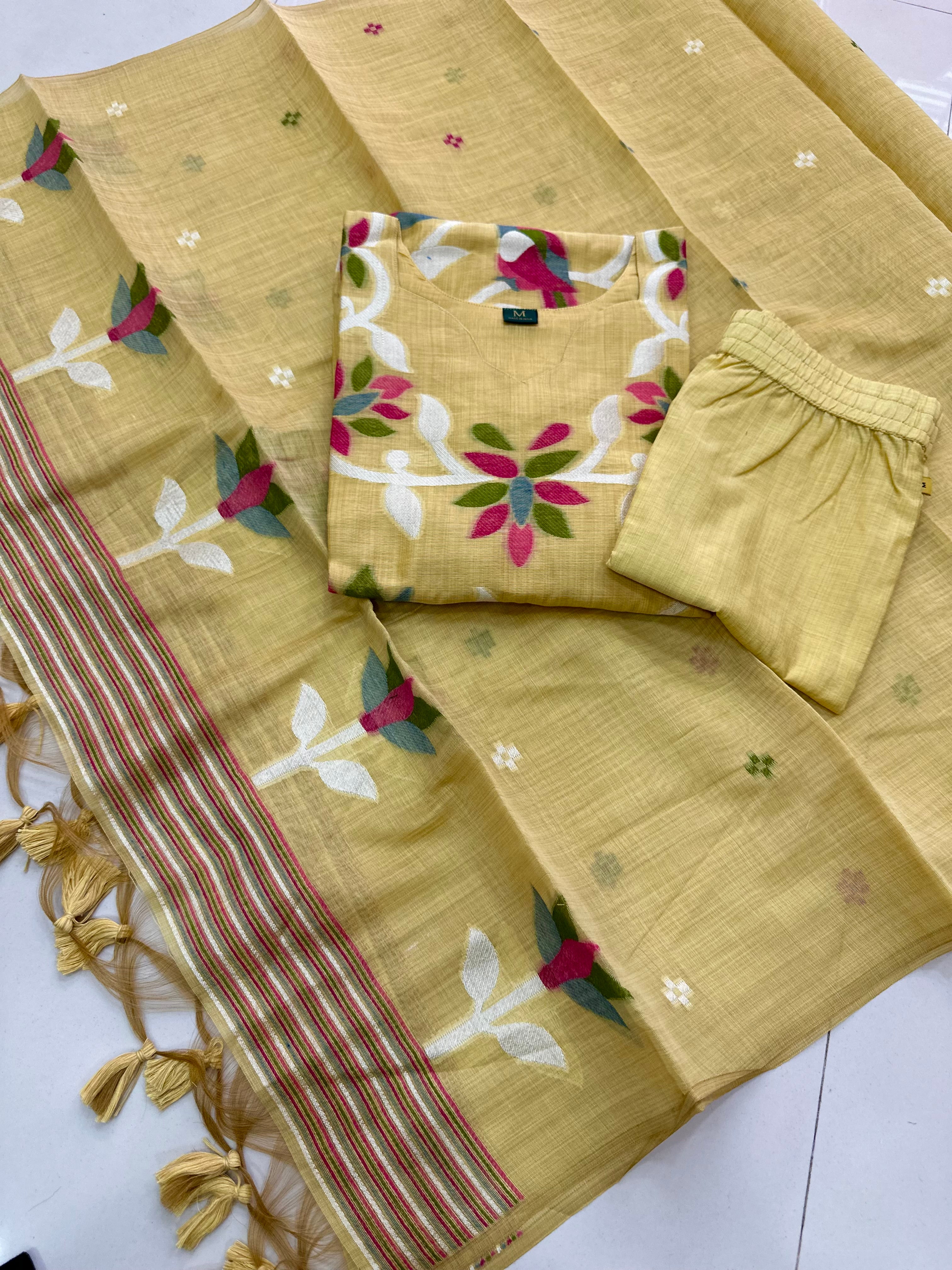 Cotton Jamdhani Kurti sets