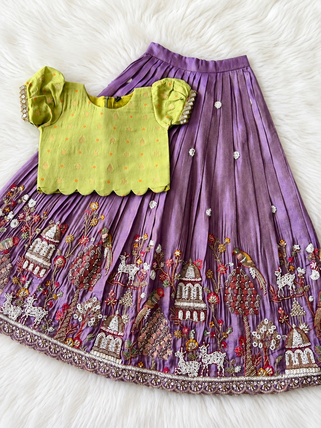 Maggam work kids Lehenga